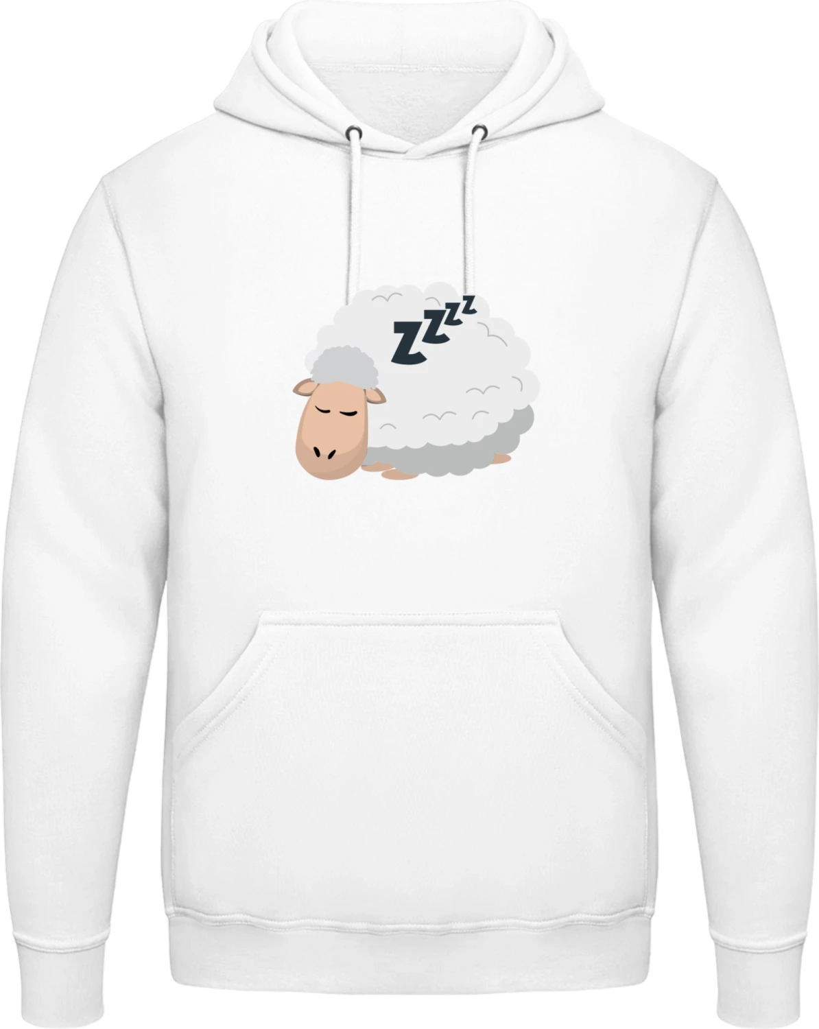 Sleeping Sheep - Arctic white AWDis man hoodie - Front