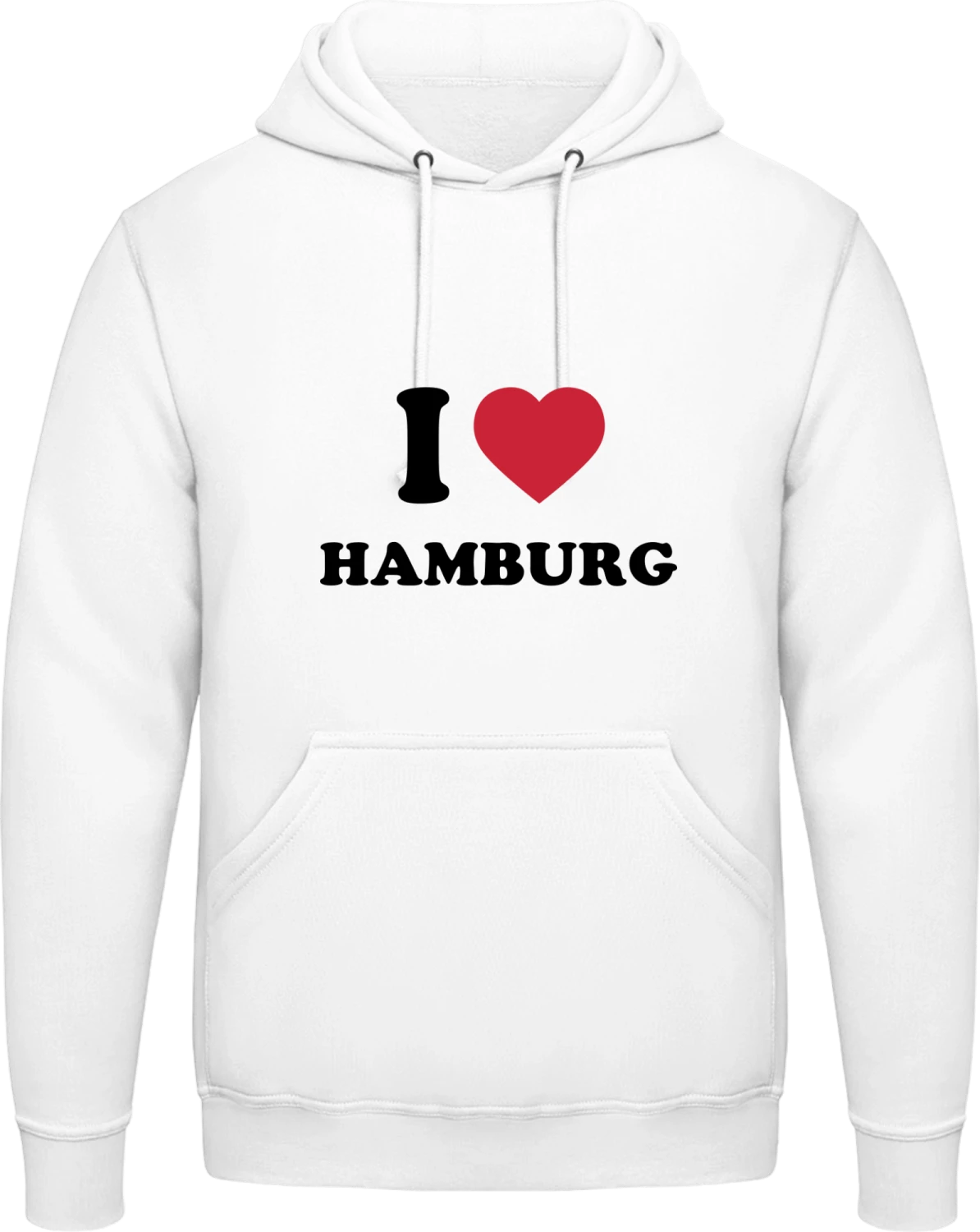 I Love Heart Hamburg - Arctic white AWDis man hoodie - Front