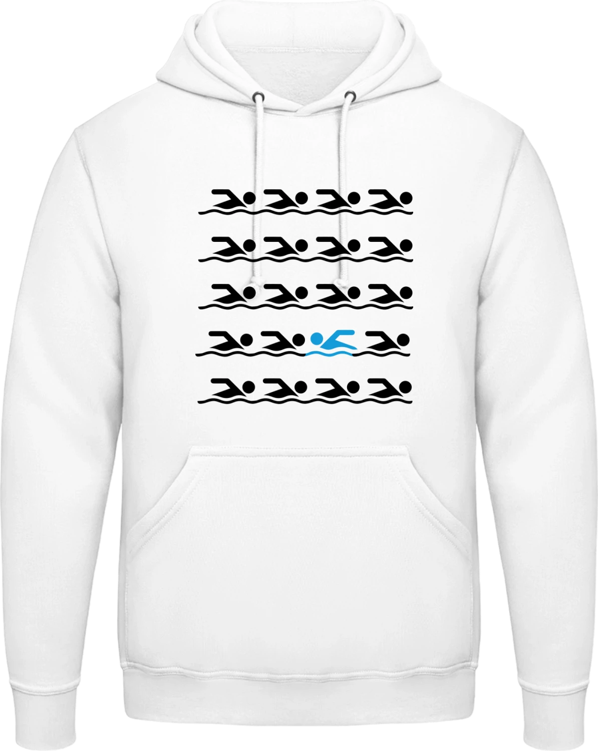 Swimming Different - Arctic white AWDis man hoodie - Front