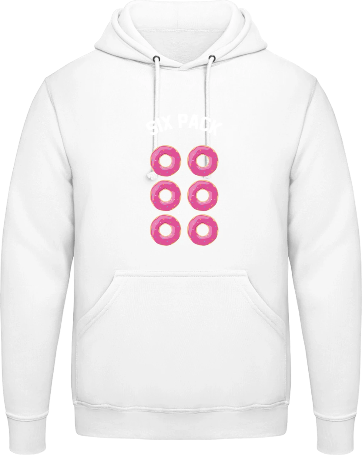 Six Pack Donut - Arctic white AWDis man hoodie - Front