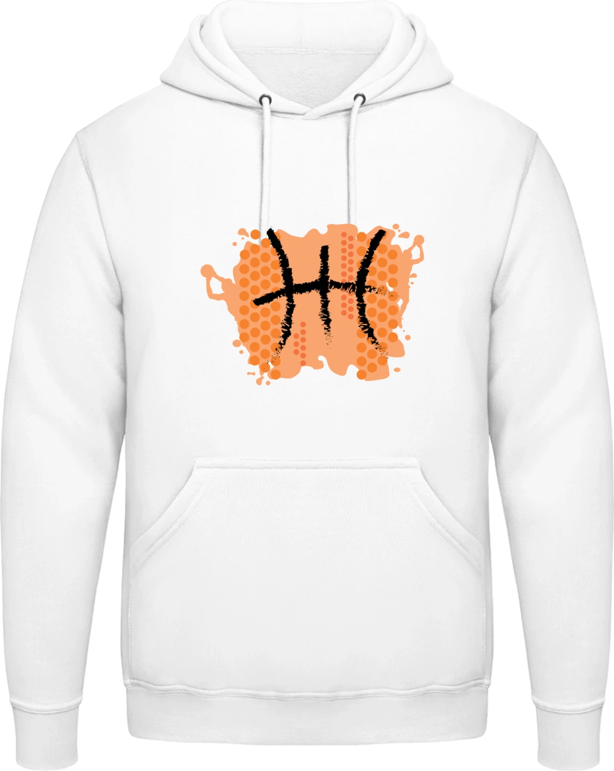 Basketball Splash - Arctic white AWDis man hoodie - Front