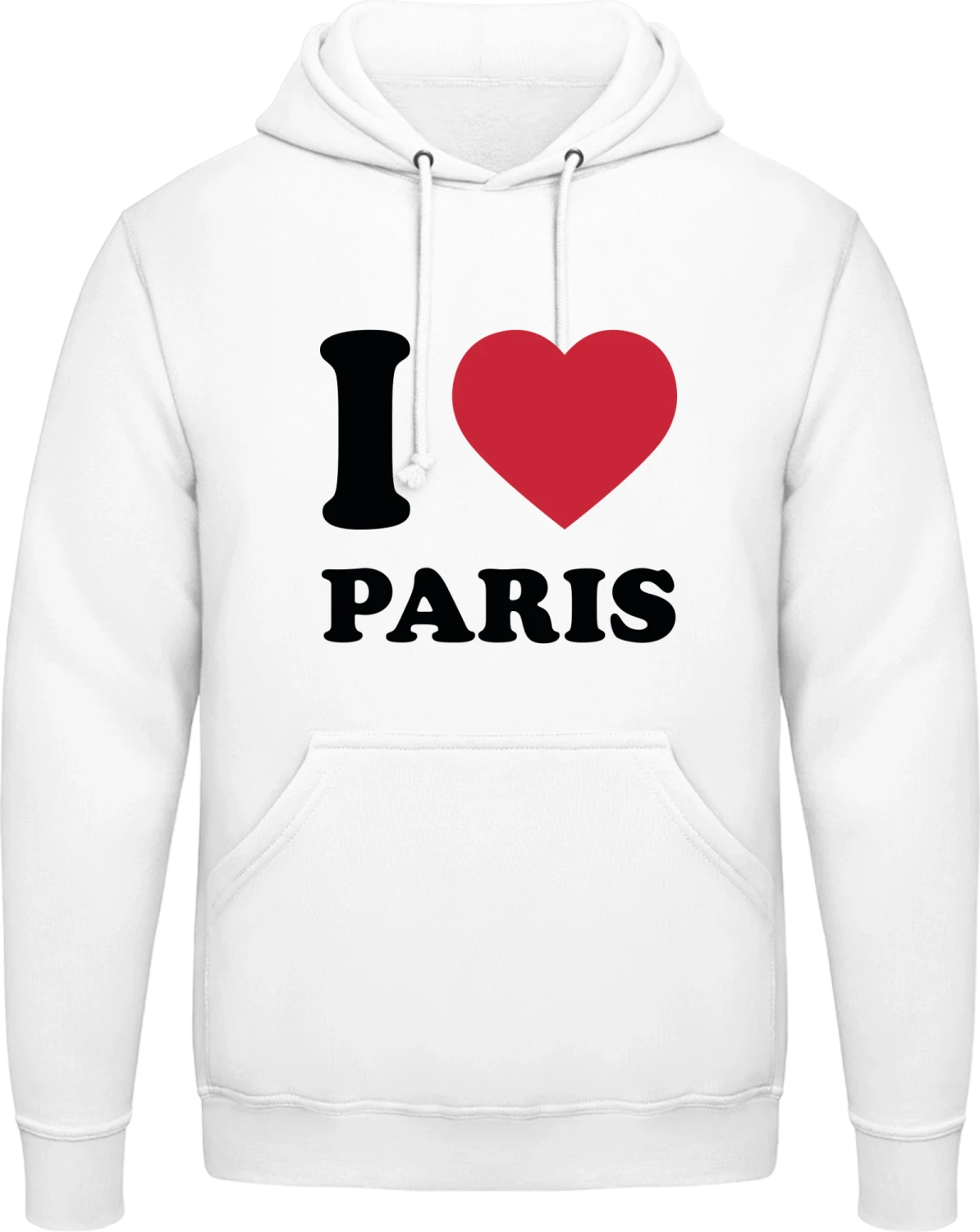 I Love Heart Paris - Arctic white AWDis man hoodie - Front