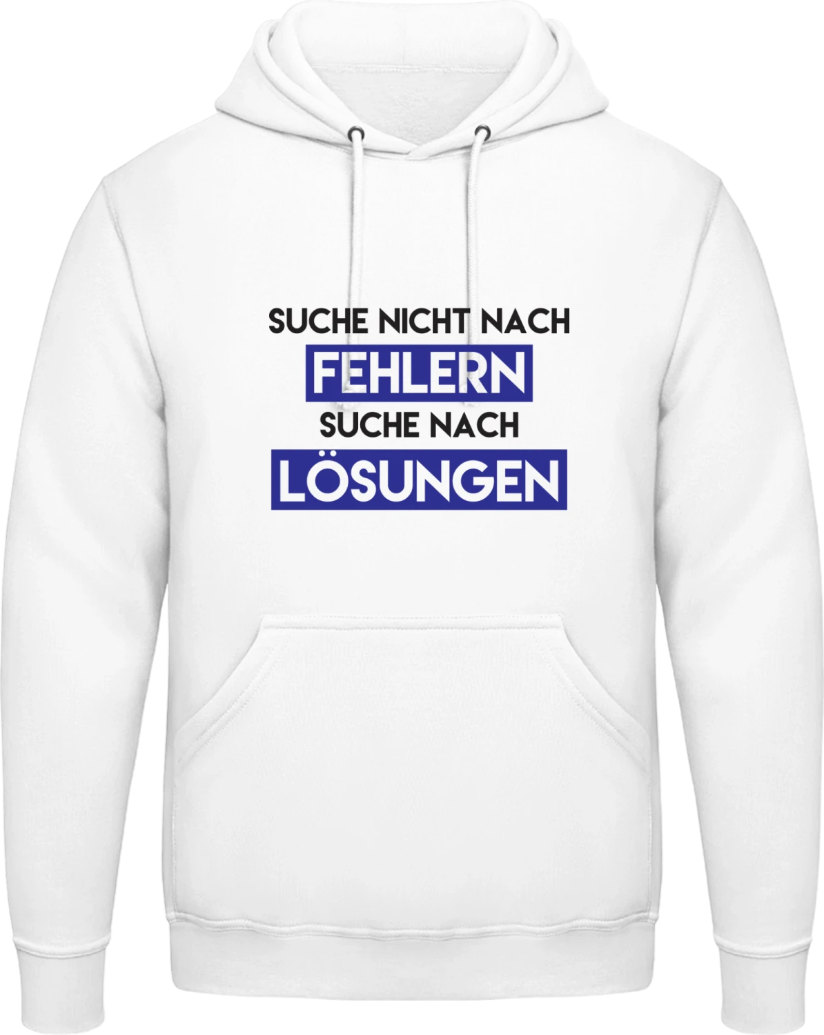 Suche nicht nach Fehlern - Arctic white AWDis man hoodie - Front