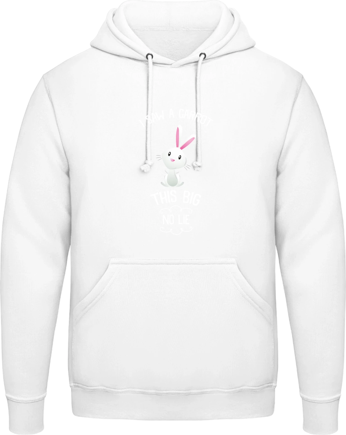 I Saw A Carrot This Big - Arctic white AWDis man hoodie - Front