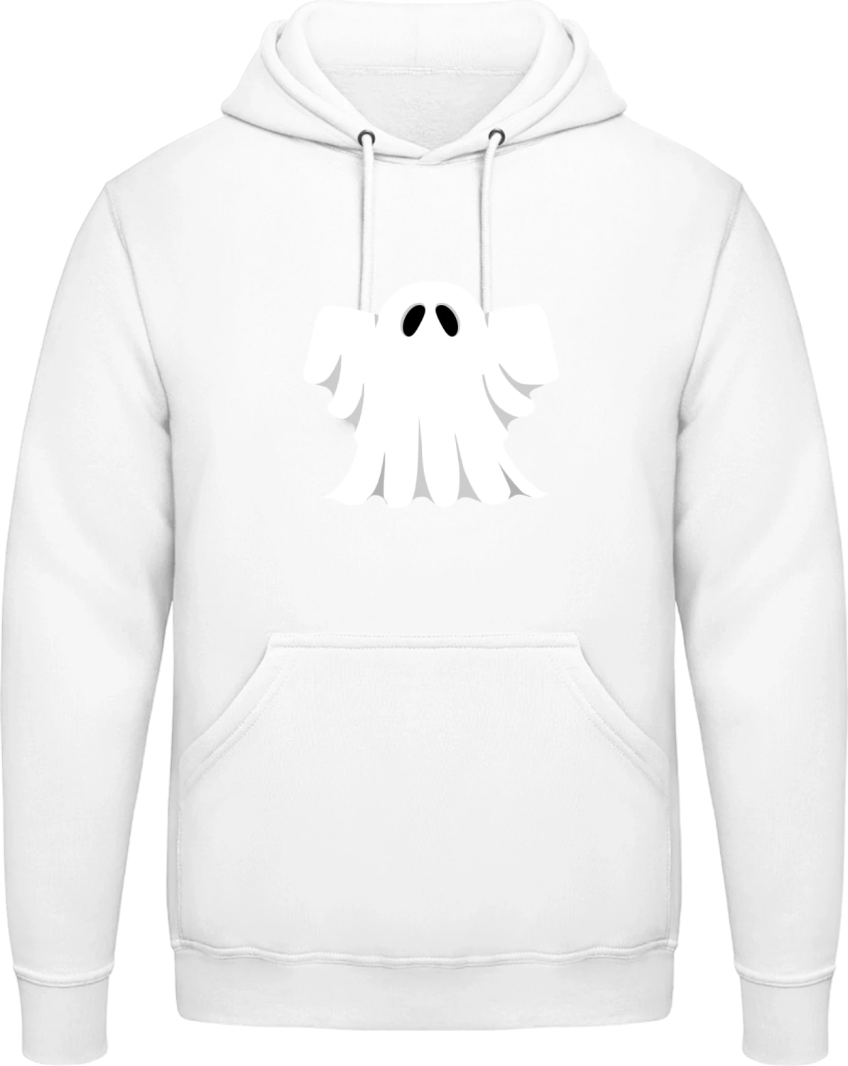 White Ghost - Arctic white AWDis man hoodie - Front