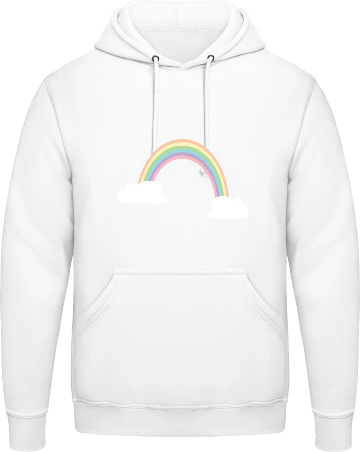 Rainbow - Arctic white AWDis man hoodie - Front