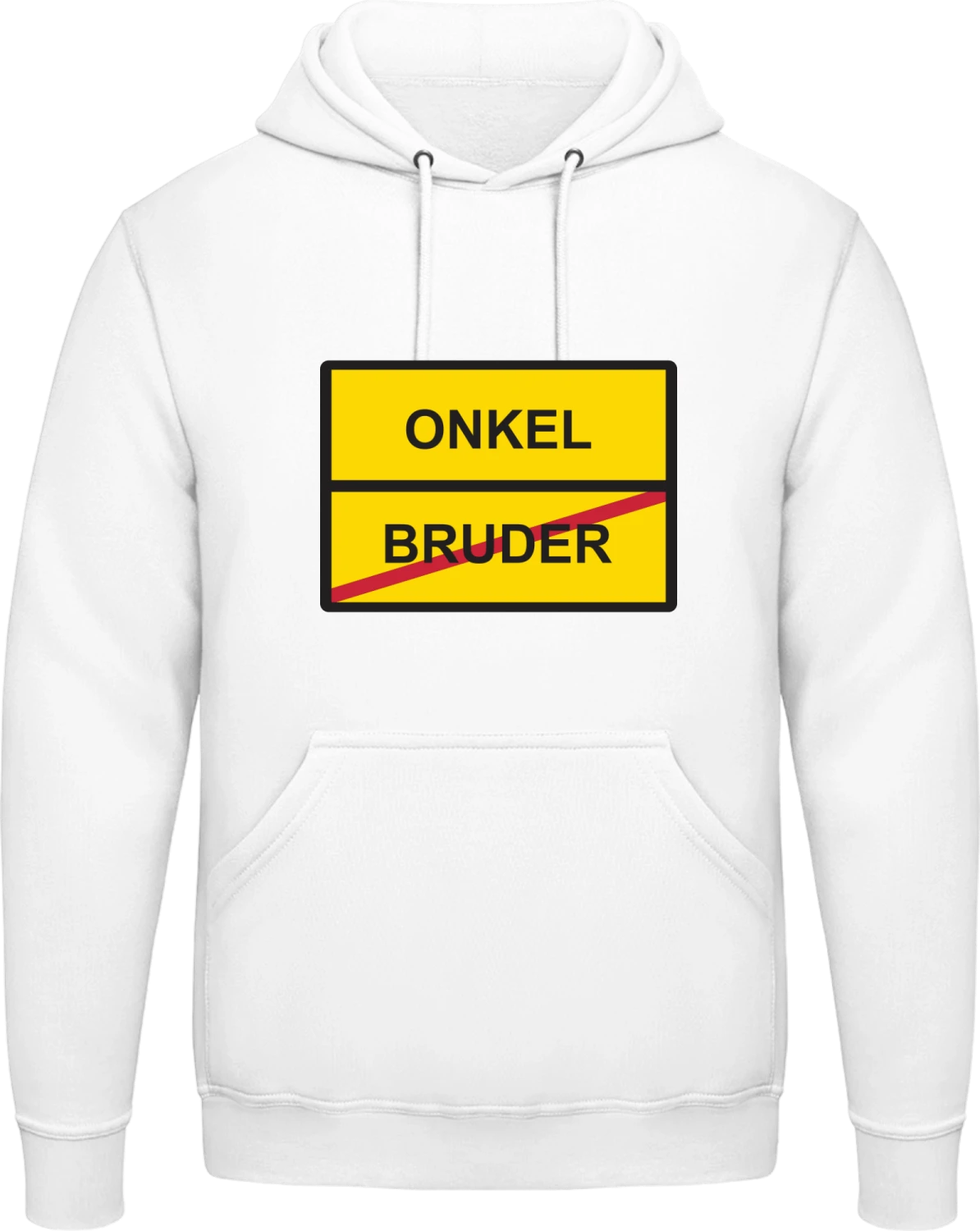 Ortsschild Bruder Onkel - Arctic white AWDis man hoodie - Front