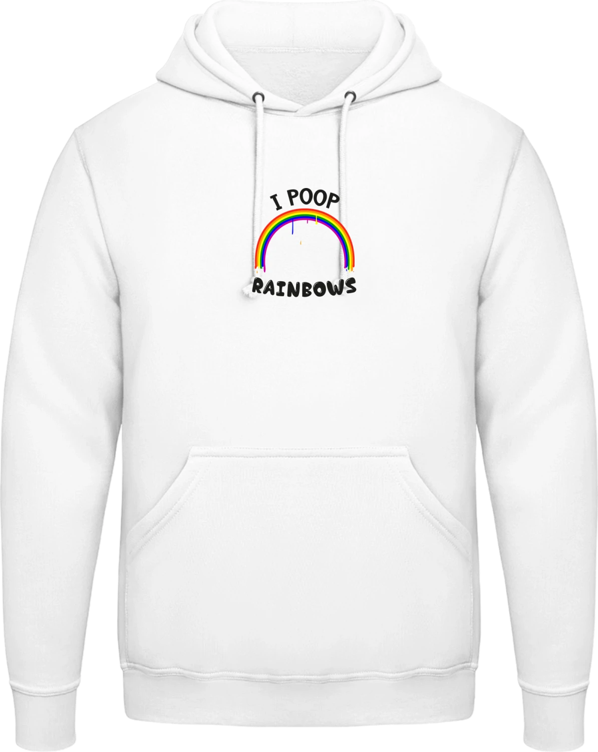 I Poop Rainbows - Arctic white AWDis man hoodie - Front