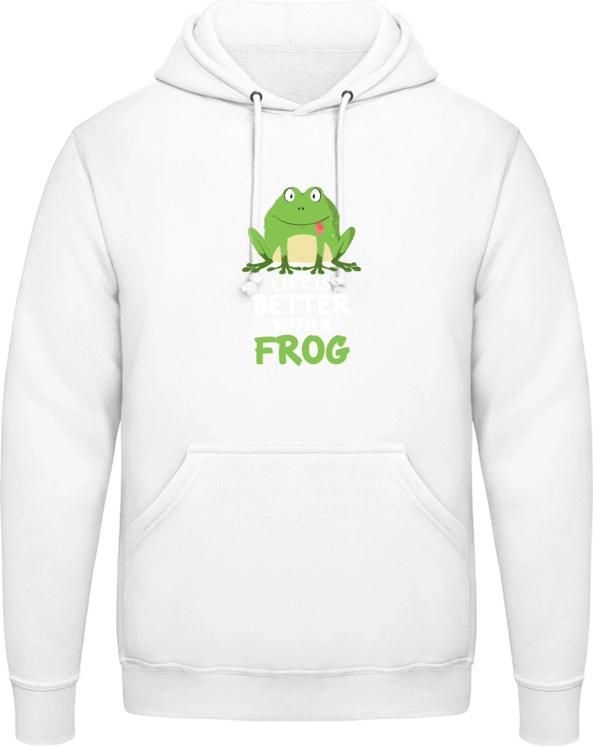 Life Is Better With A Frog - Arctic white AWDis man hoodie - Front