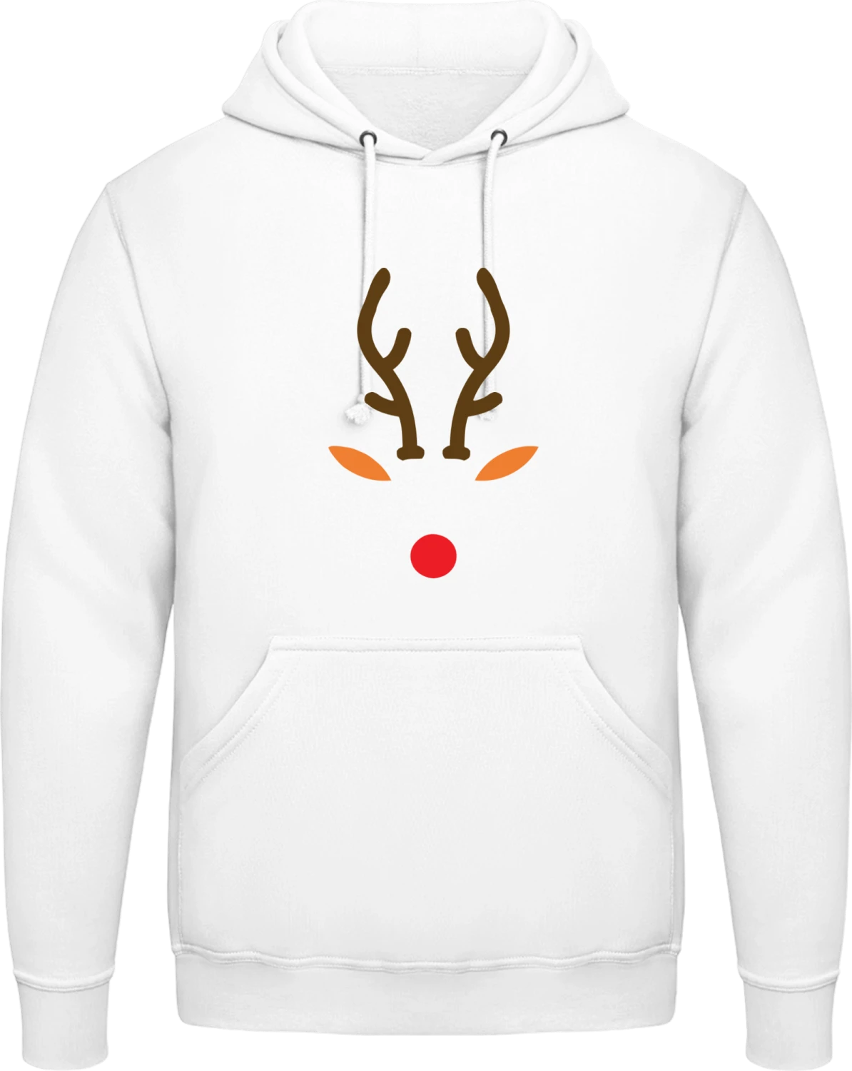 Rudolph The Red Nose Deer - Arctic white AWDis man hoodie - Front