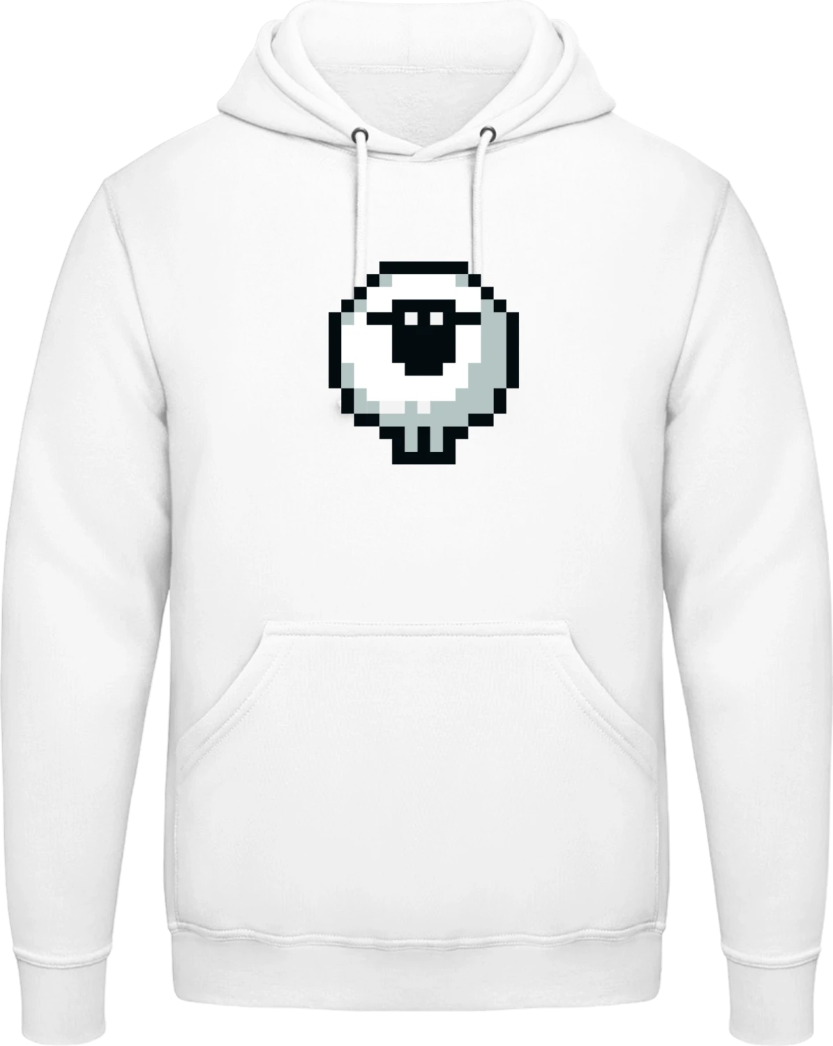 Pixel Sheep - Arctic white AWDis man hoodie - Front