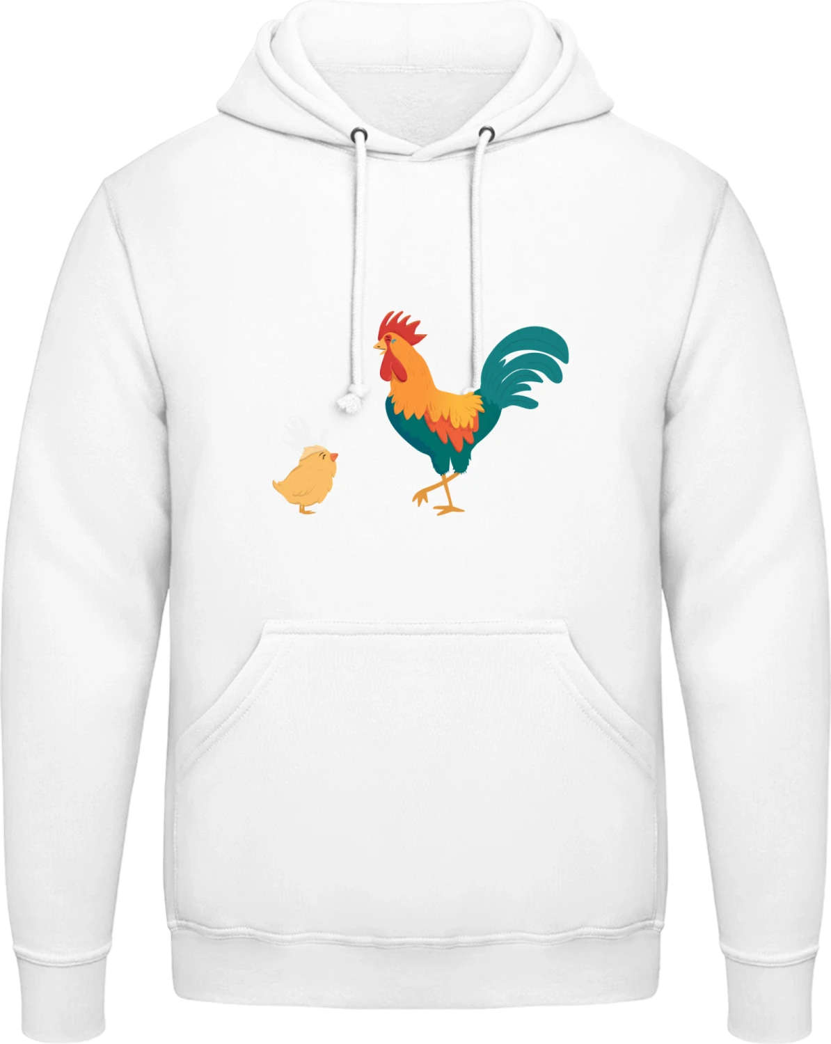 Chicken vs Cock - Arctic white AWDis man hoodie - Front