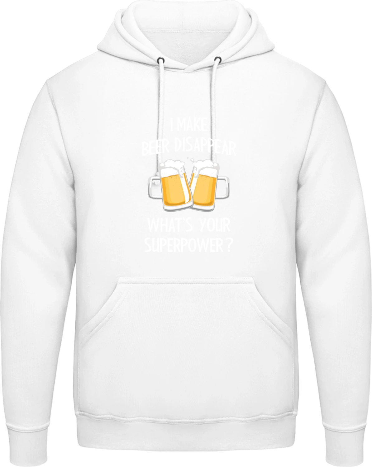 I Make Beer Dissappear - Arctic white AWDis man hoodie - Front