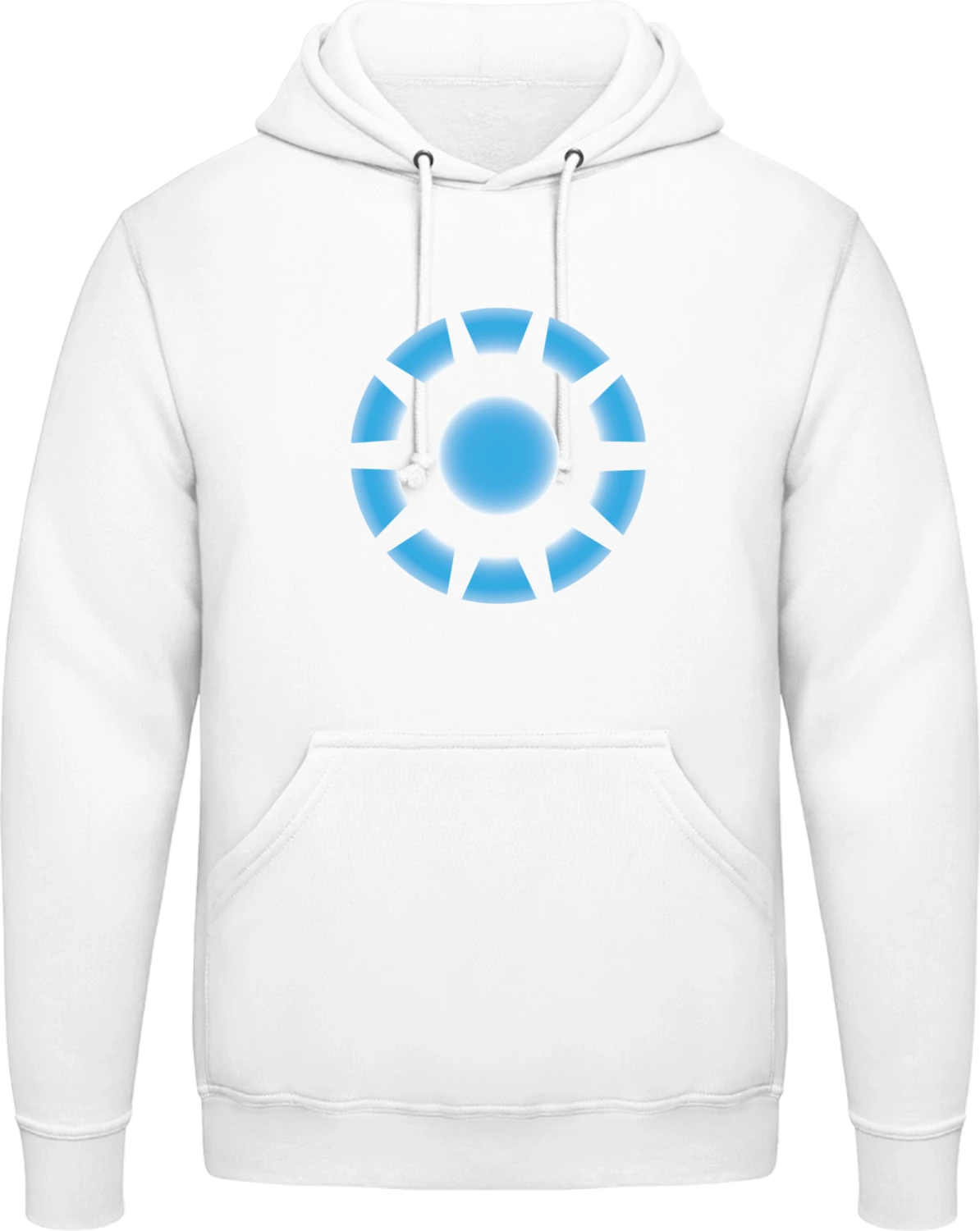 Blue Reactor Core - Arctic white AWDis man hoodie - Front