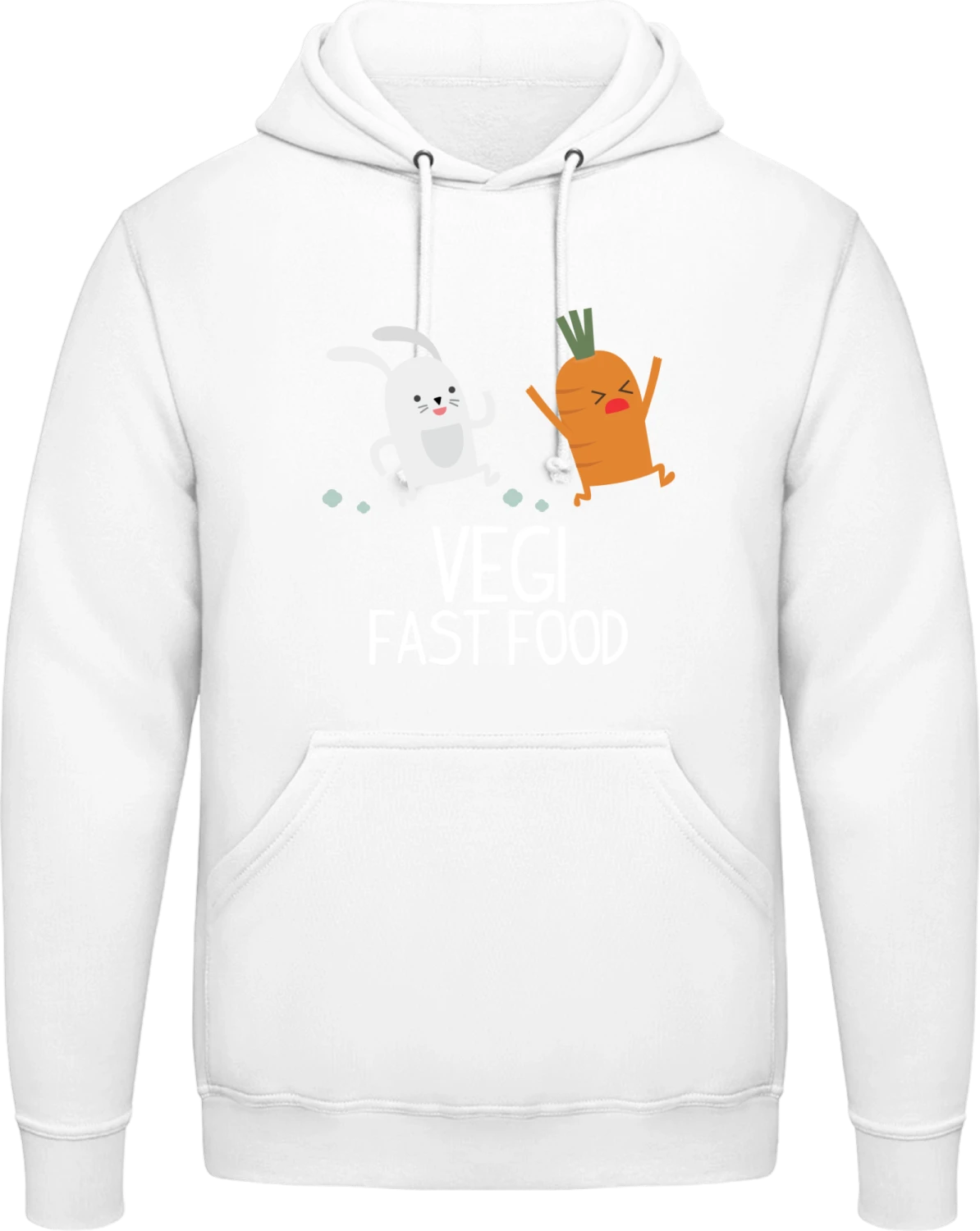 Vegi Fast Food - Arctic white AWDis man hoodie - Front