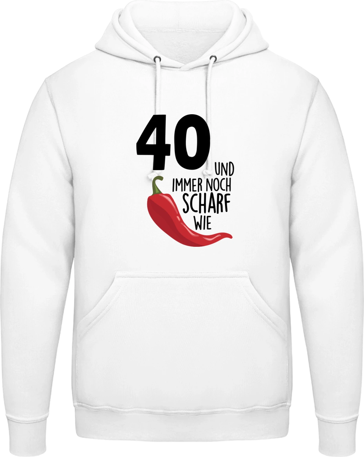 40 Jahre und immer noch scharf wie Chili - Arctic white AWDis man hoodie - Front