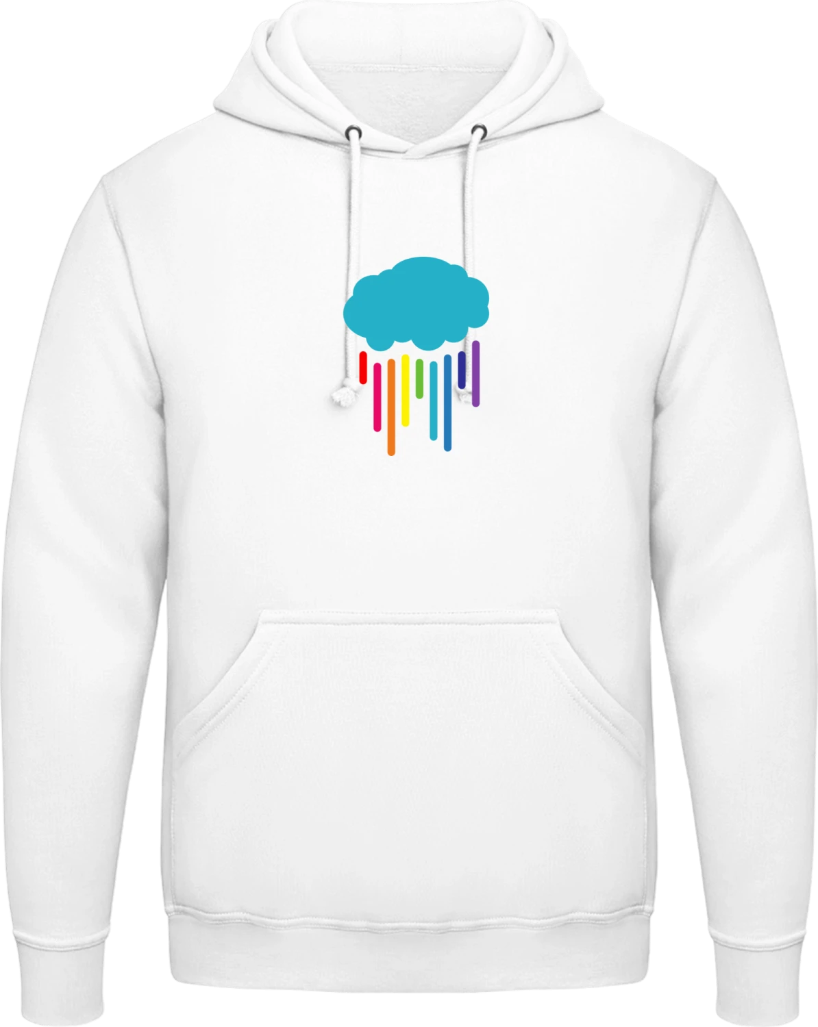 Cloud Rainbow Rain - Arctic white AWDis man hoodie - Front