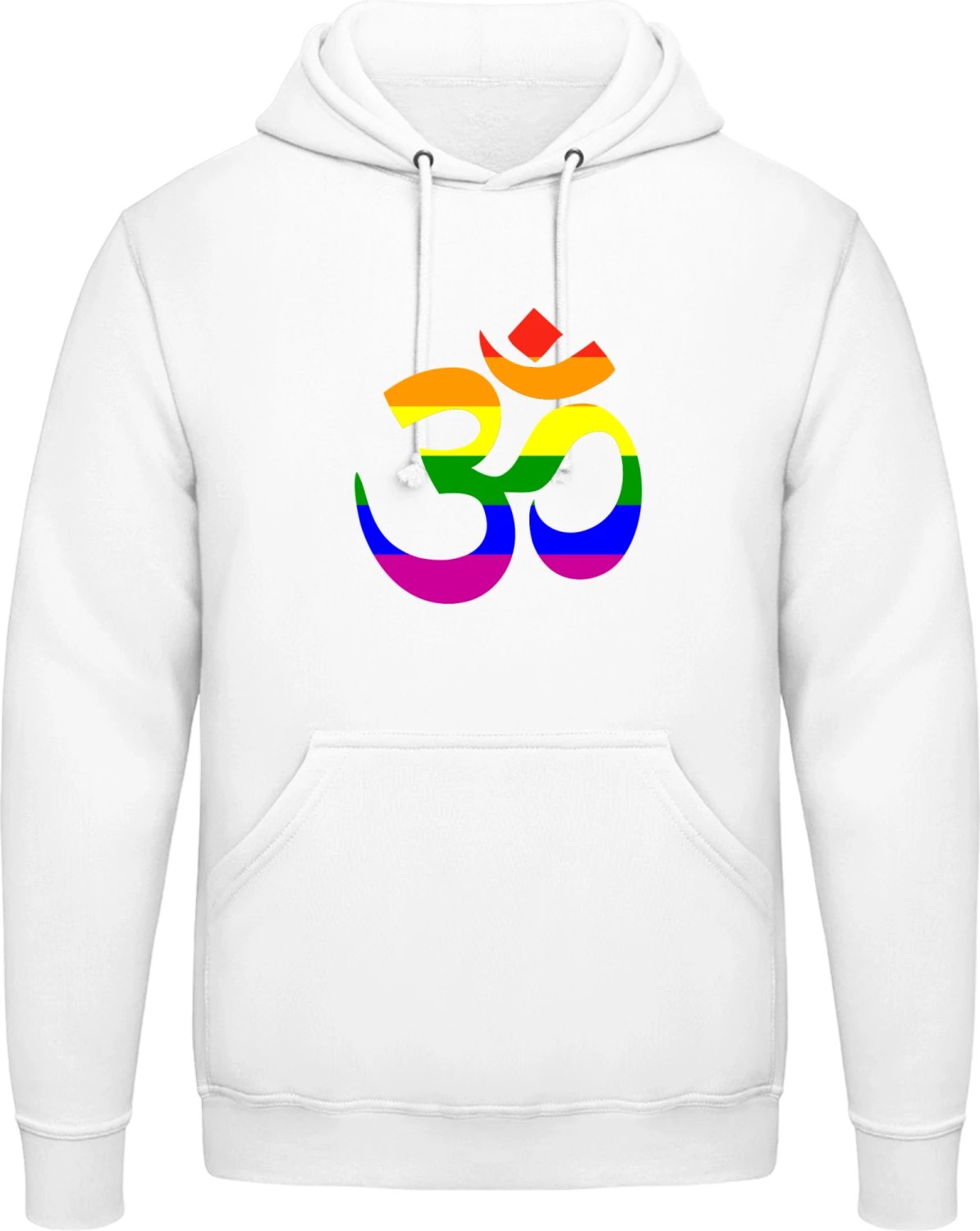 Rainbow Ohm - Arctic white AWDis man hoodie - Front