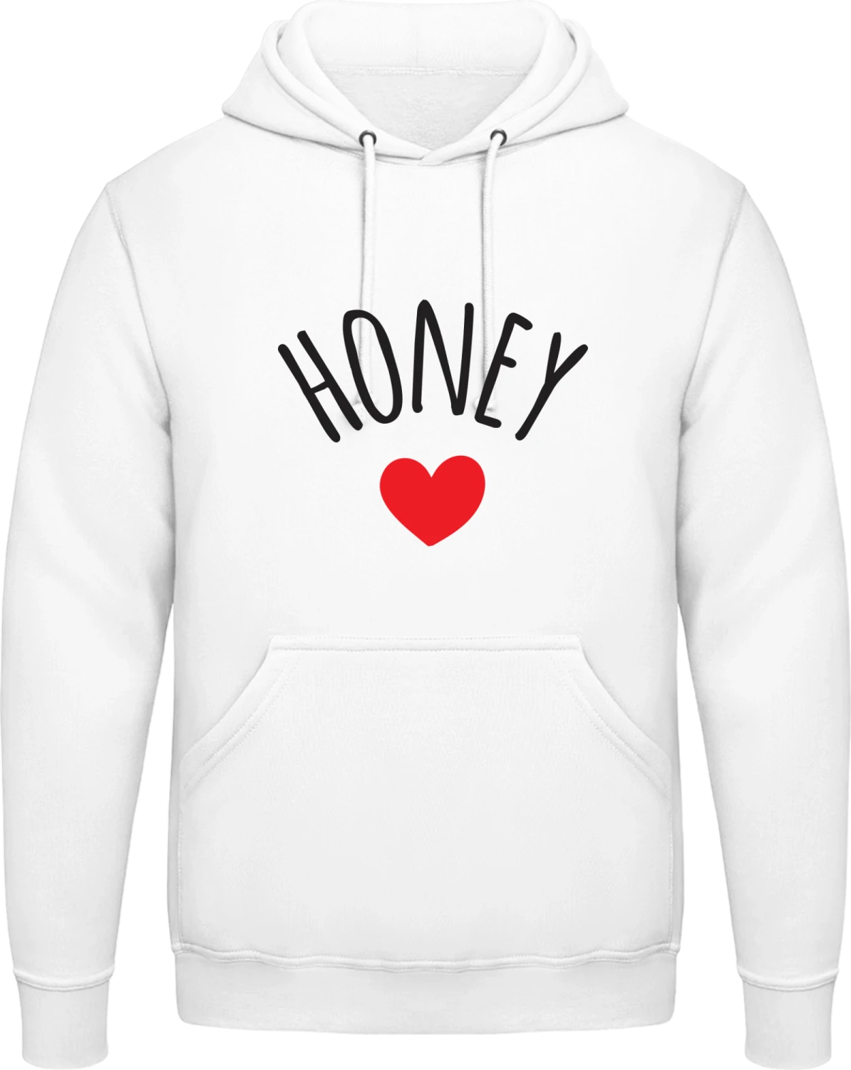 Honey - Arctic white AWDis man hoodie - Front