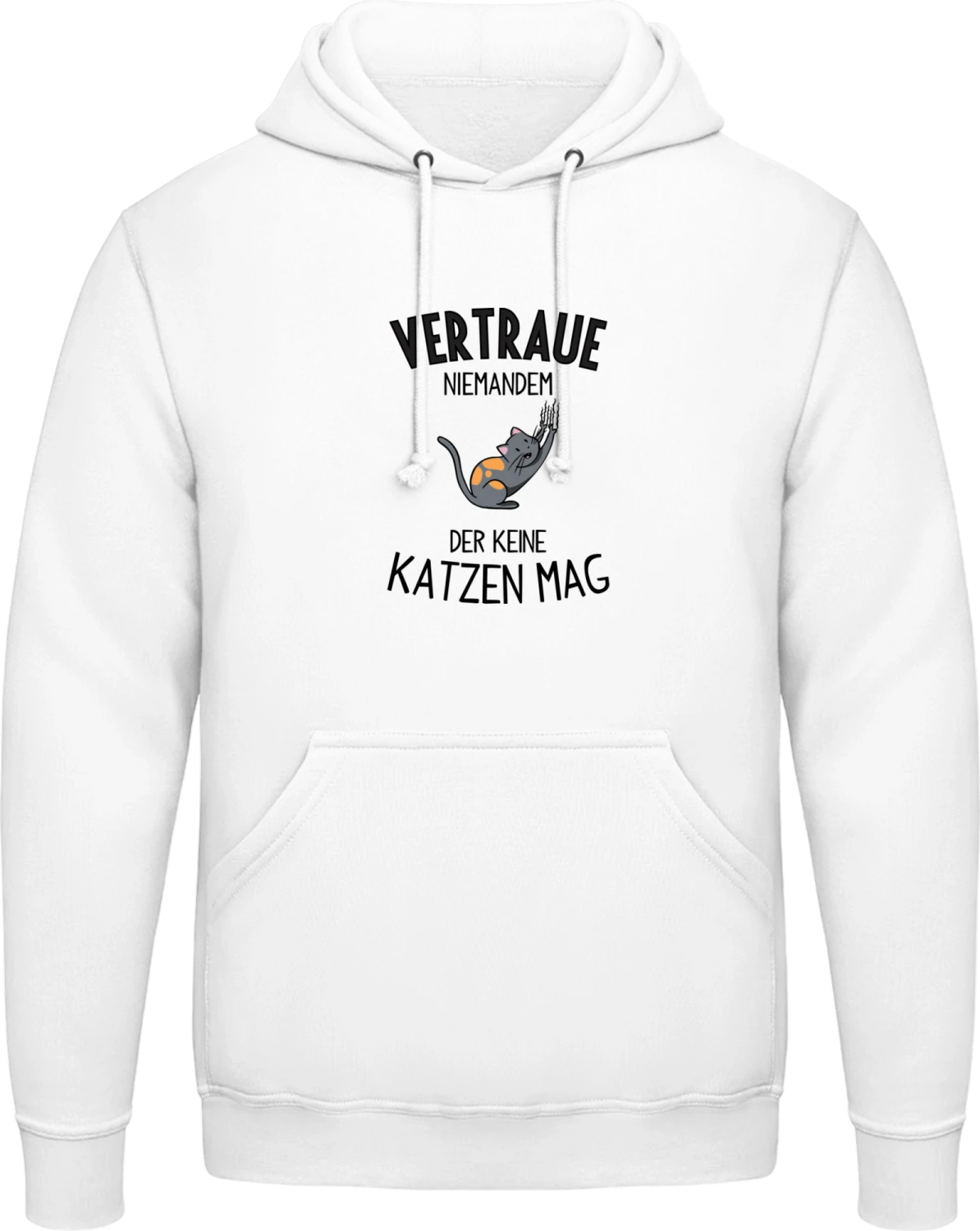 Vertraue niemandem der keine Katzen mag - Arctic white AWDis man hoodie - Front