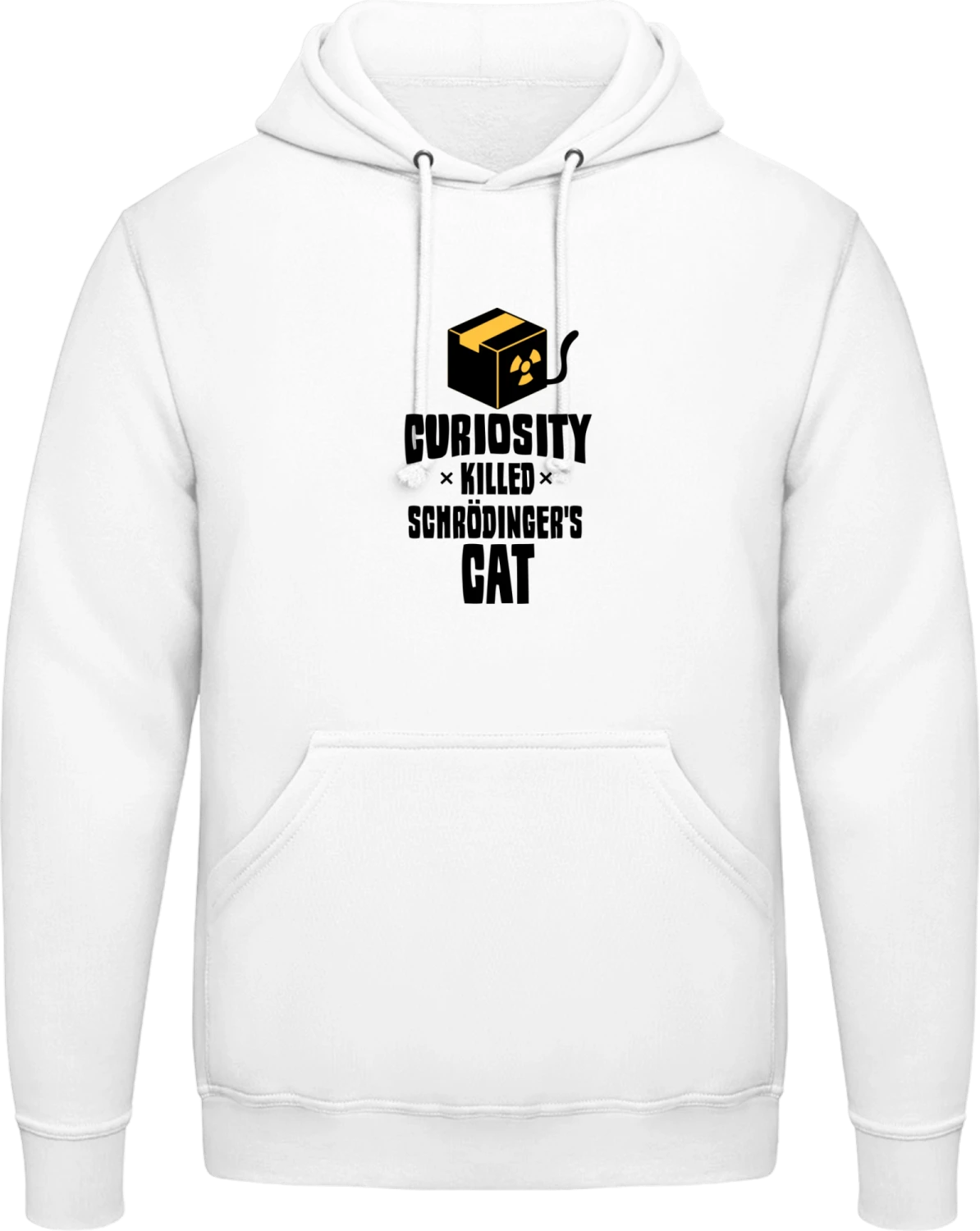 Curiosity Killed Schrödinger's Cat - Arctic white AWDis man hoodie - Front