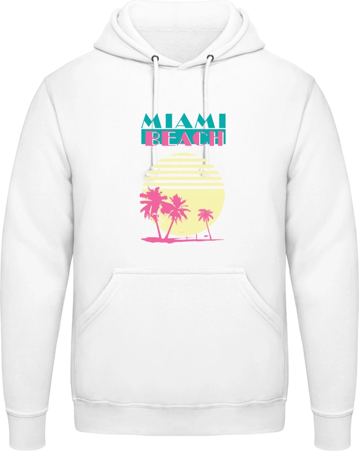 Miami Beach Sunset - Arctic white AWDis man hoodie - Front