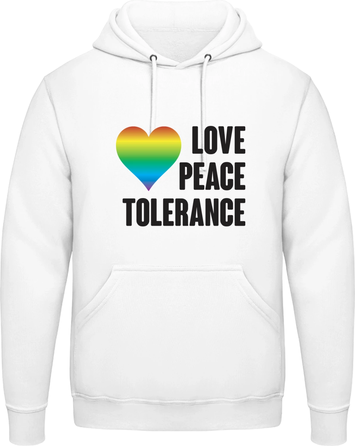 Love Peace Tolerance - Arctic white AWDis man hoodie - Front