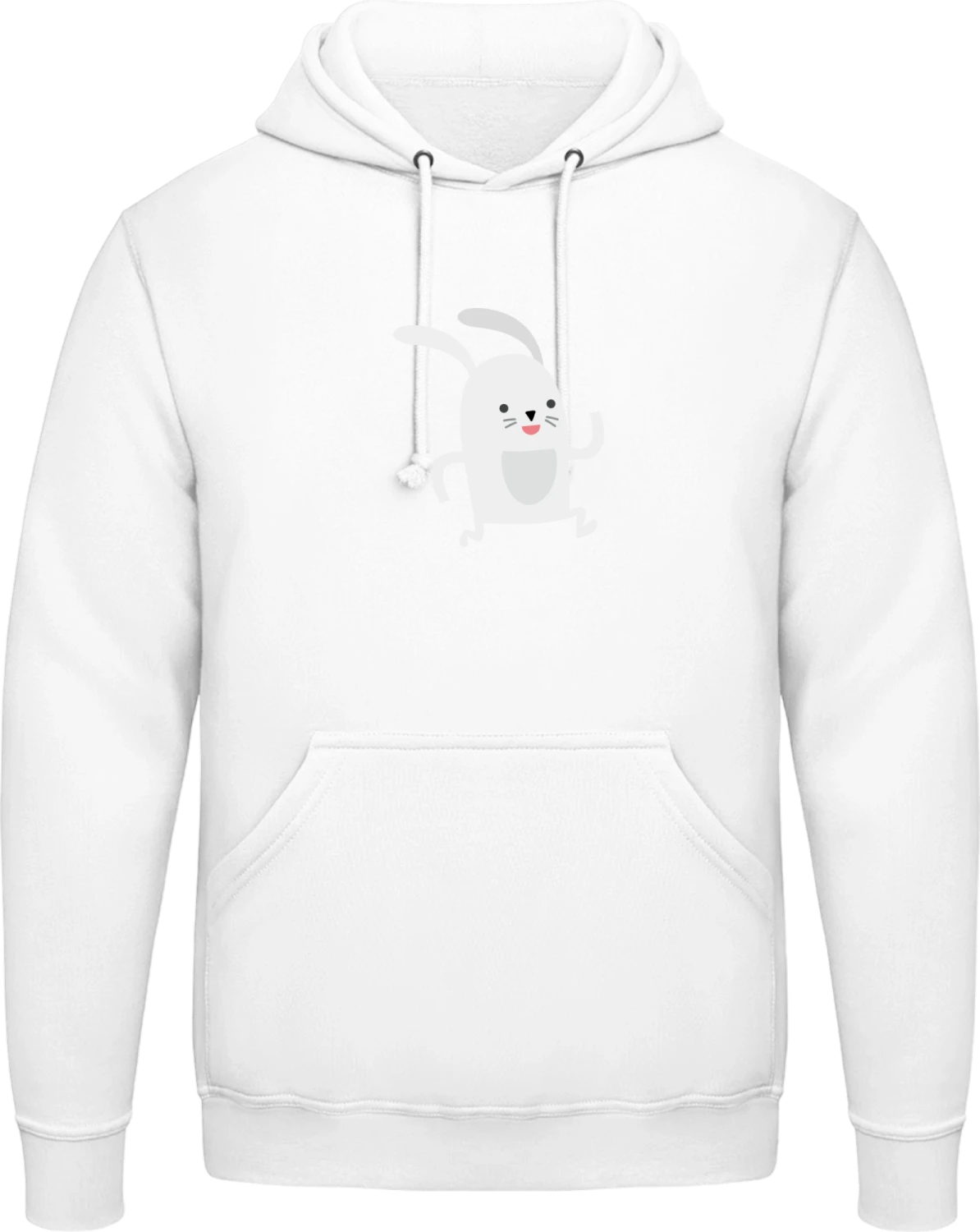 Bunny Character - Arctic white AWDis man hoodie - Front