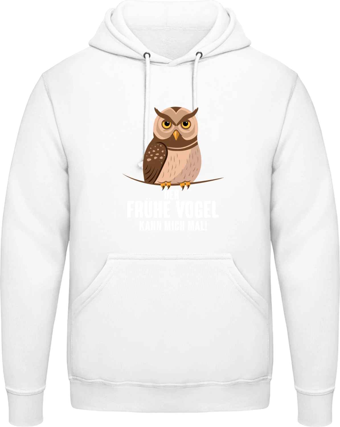 Der frühe Vogel kann mich mal Eule! - Arctic white AWDis man hoodie - Front