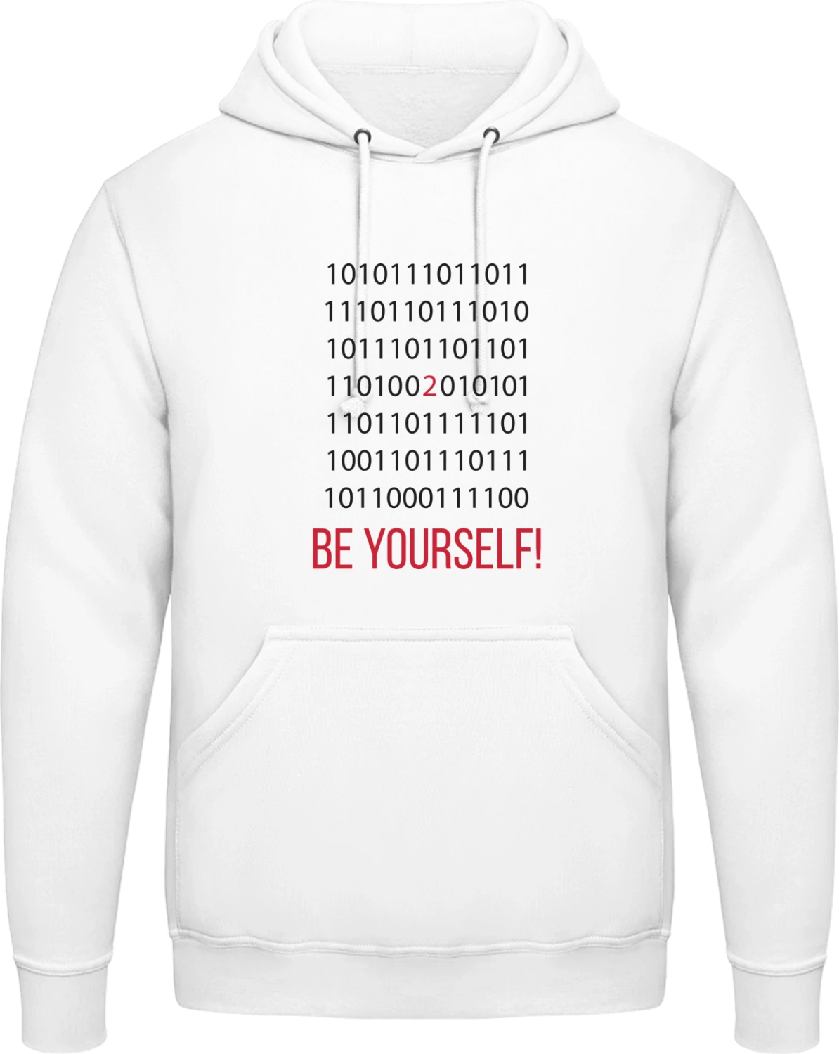 2 Be Yourself! - Arctic white AWDis man hoodie - Front