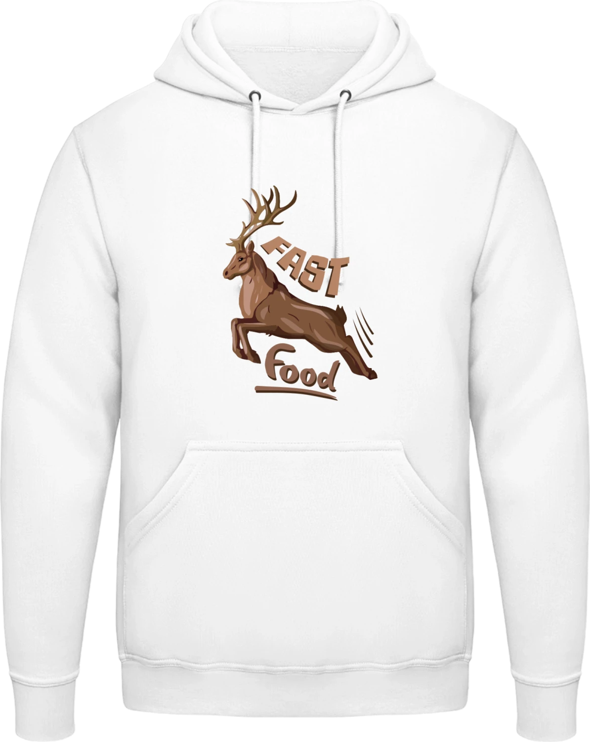 Deer Fast Food - Arctic white AWDis man hoodie - Front