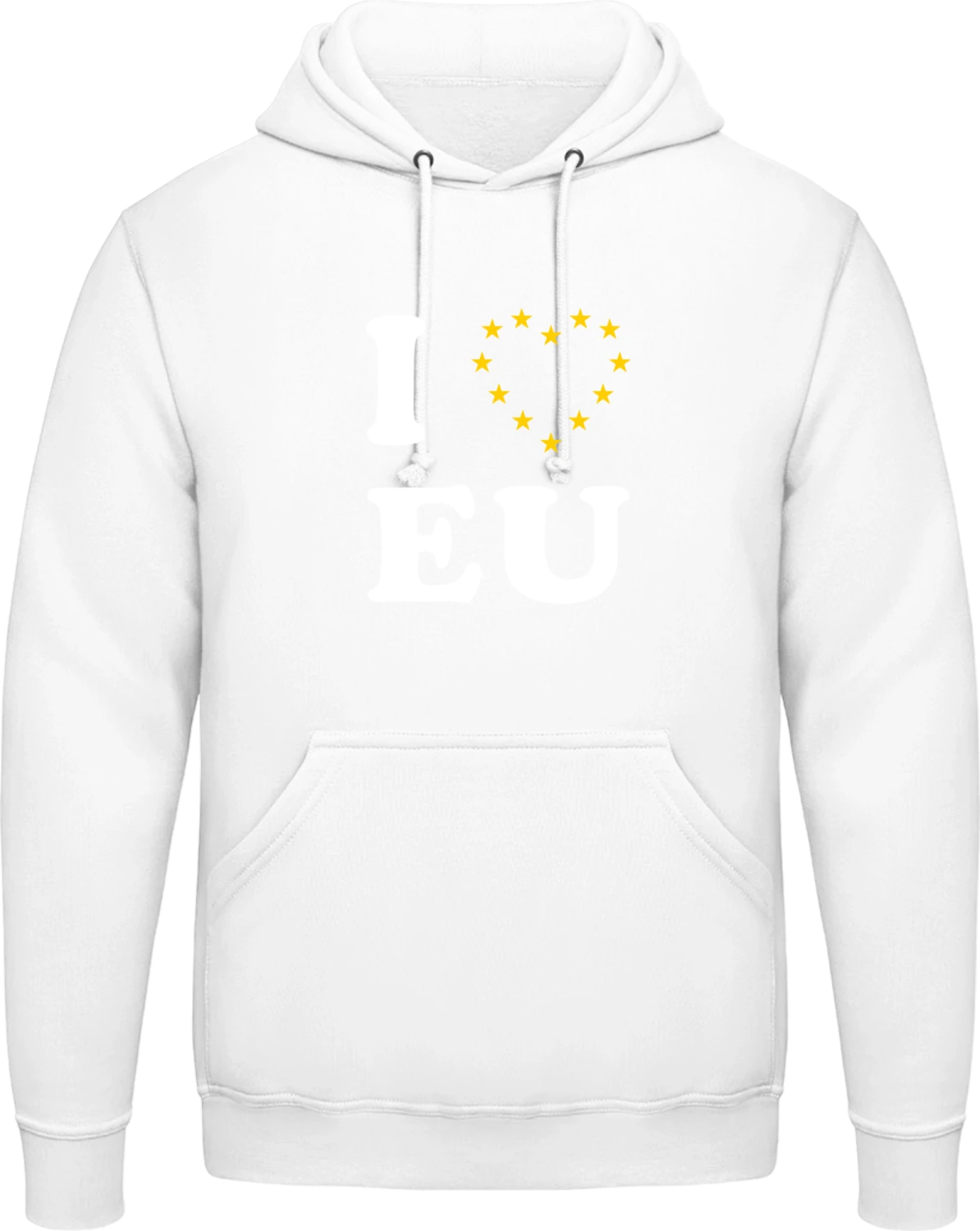 I Love Europa - Arctic white AWDis man hoodie - Front