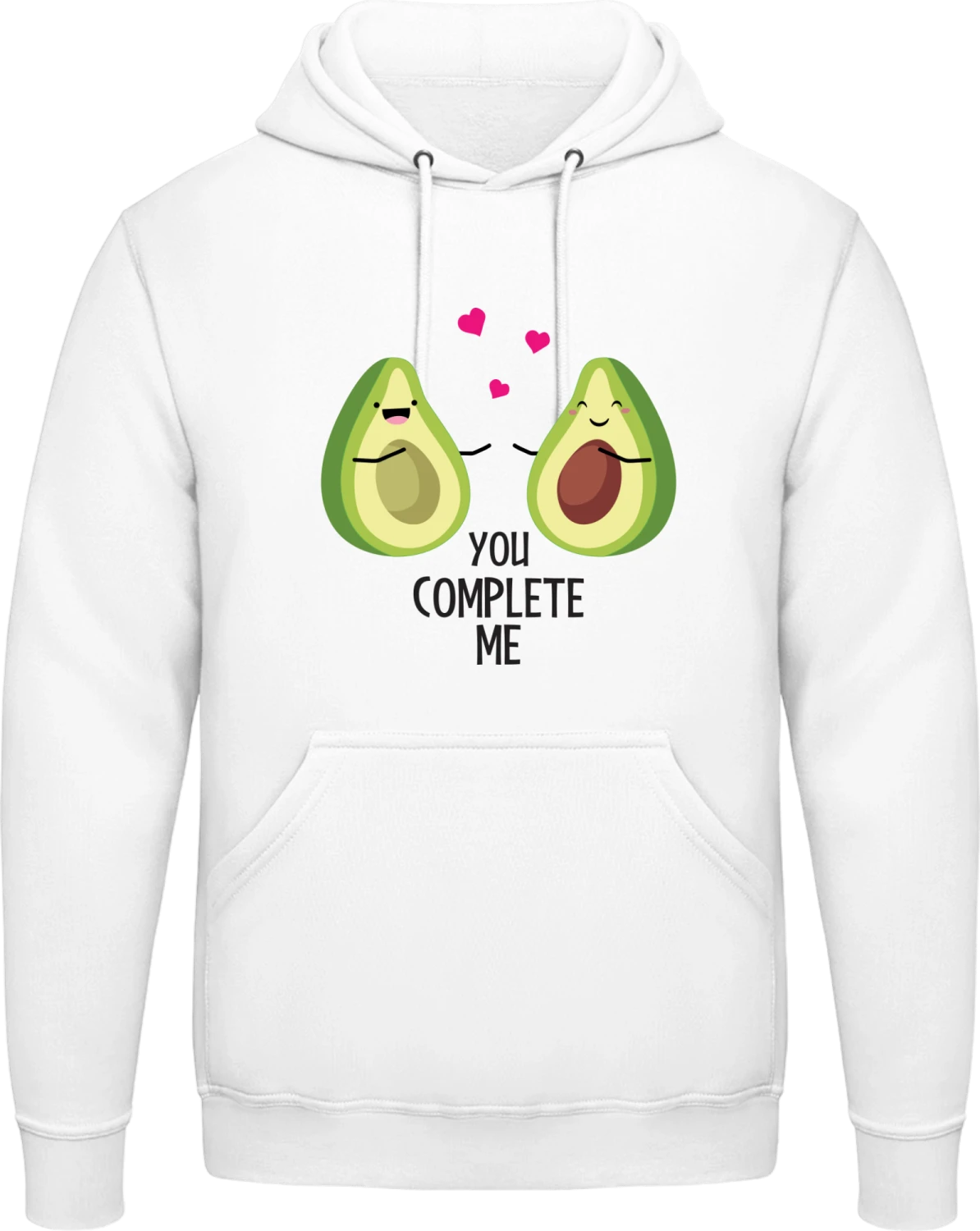 You Complete Me Avocados - Arctic white AWDis man hoodie - Front