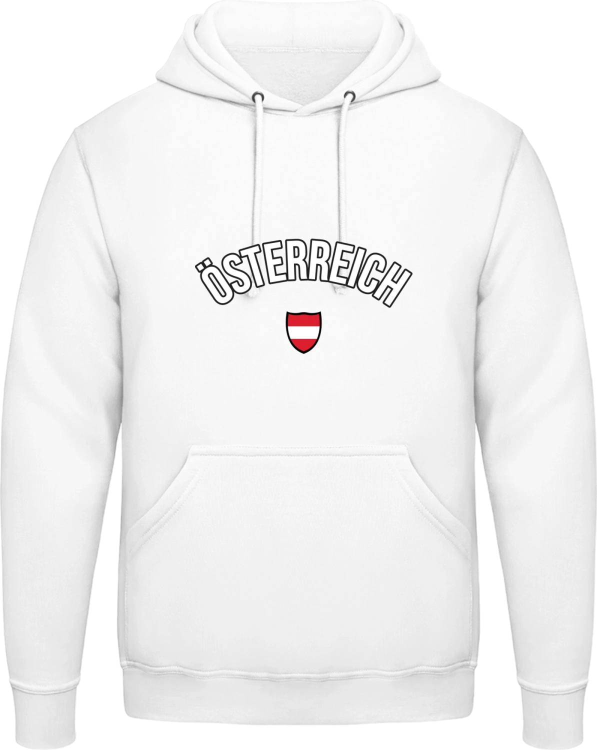 ÖSTERREICH Flag Fan - Arctic white AWDis man hoodie - Front