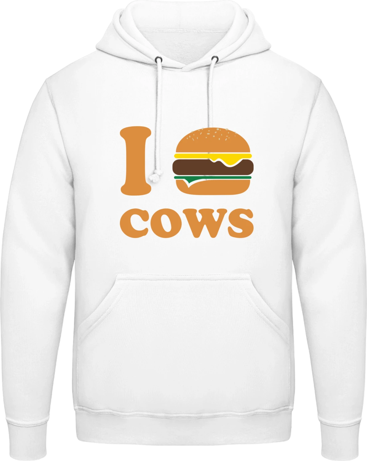 I Eat Cows - Arctic white AWDis man hoodie - Front