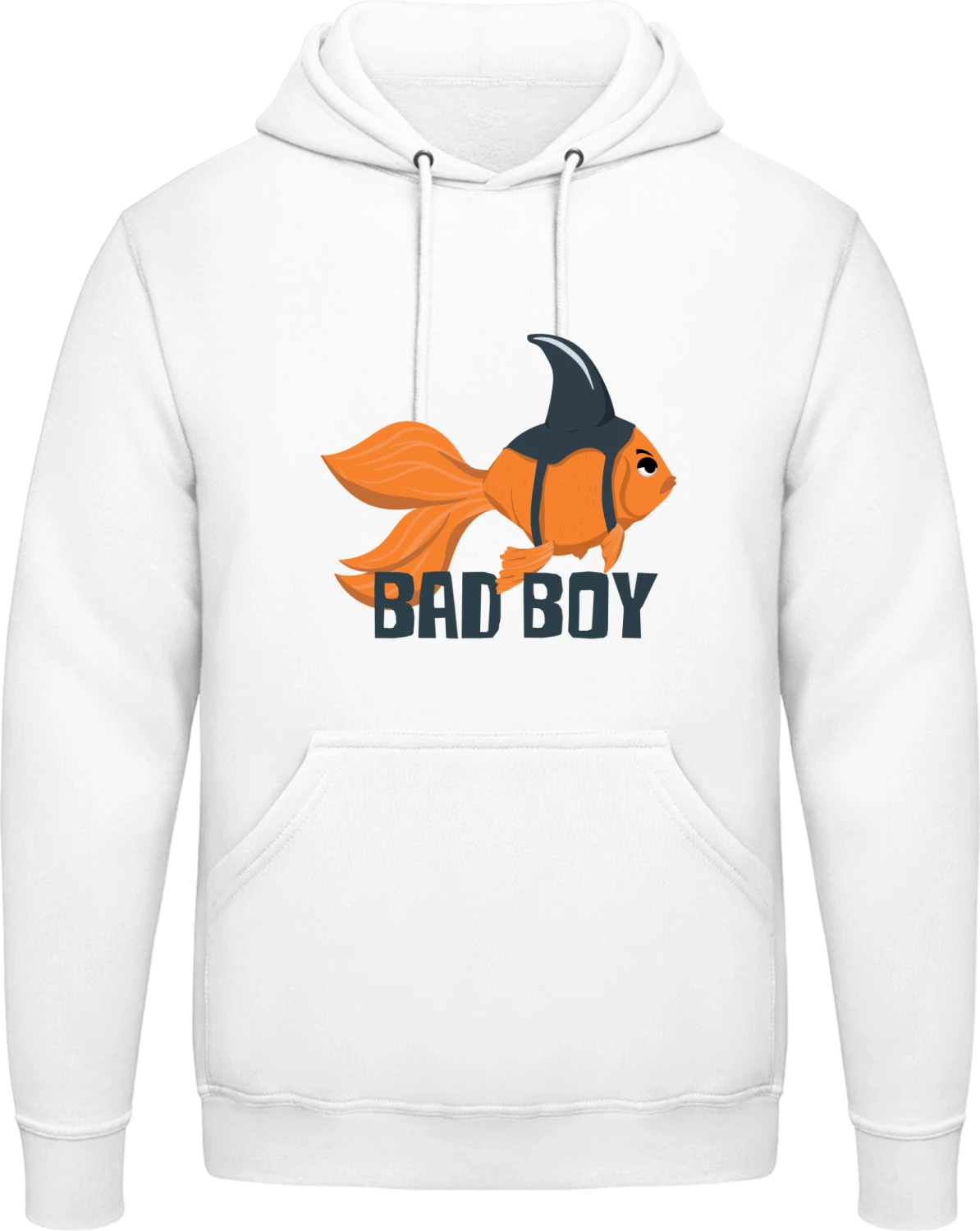 Bad Boy Goldfish - Arctic white AWDis man hoodie - Front