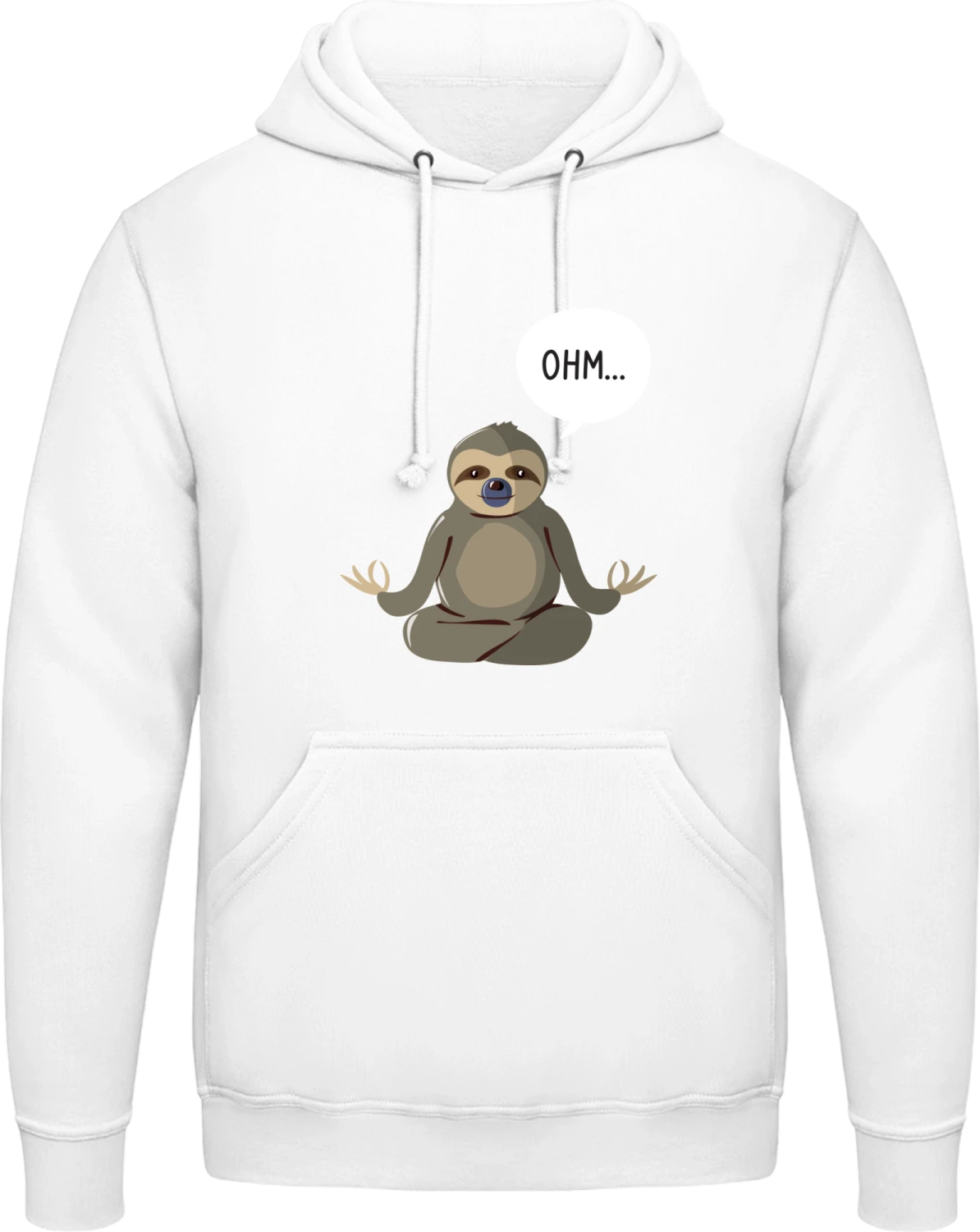 Ohm Sloth - Arctic white AWDis man hoodie - Front