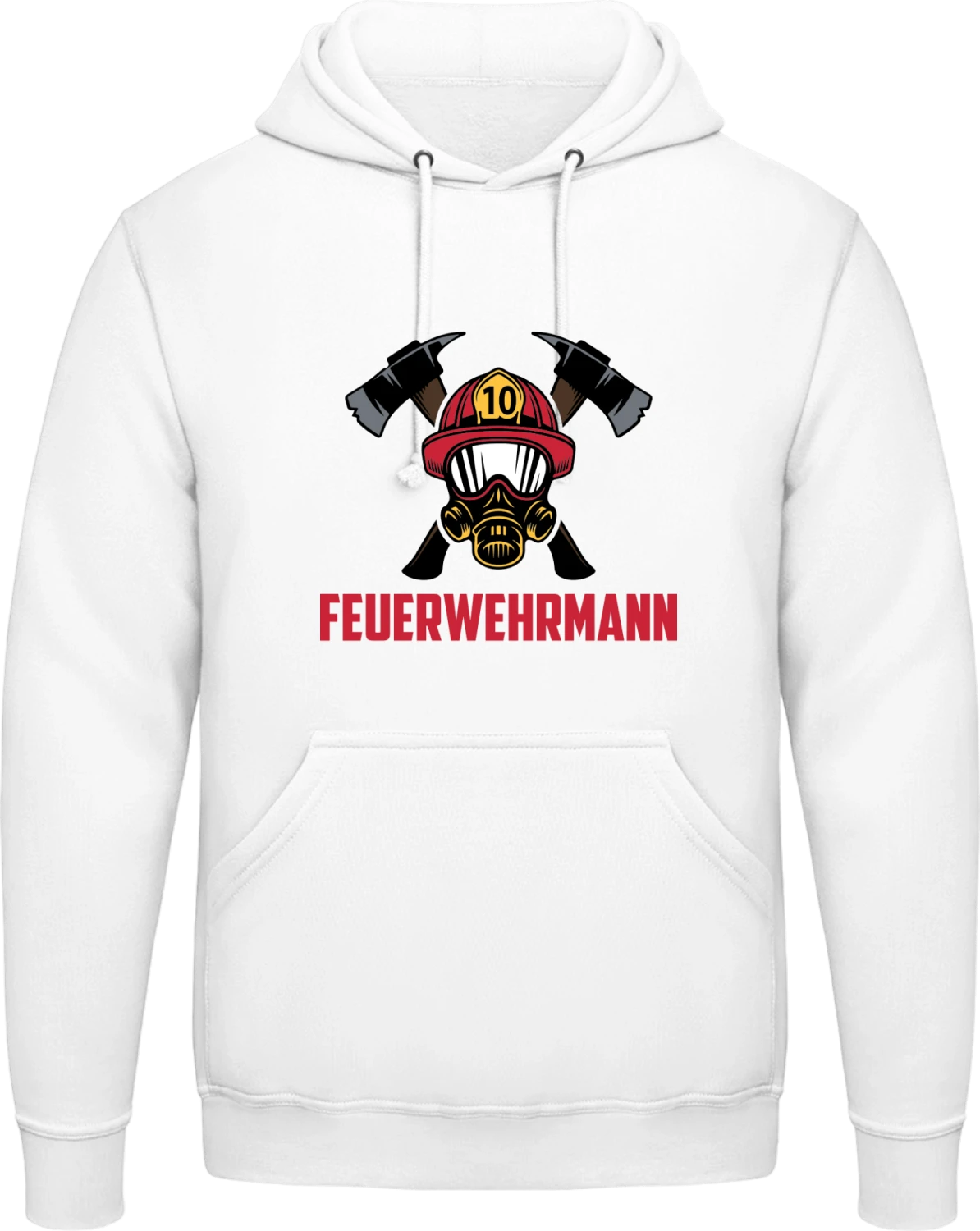 Feuerwehrmann Helm und Äxte - Arctic white AWDis man hoodie - Front