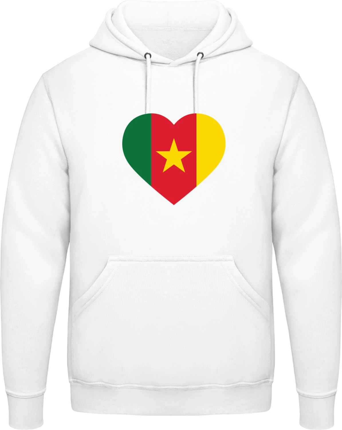 Cameroon Heart Flag - Arctic white AWDis man hoodie - Front