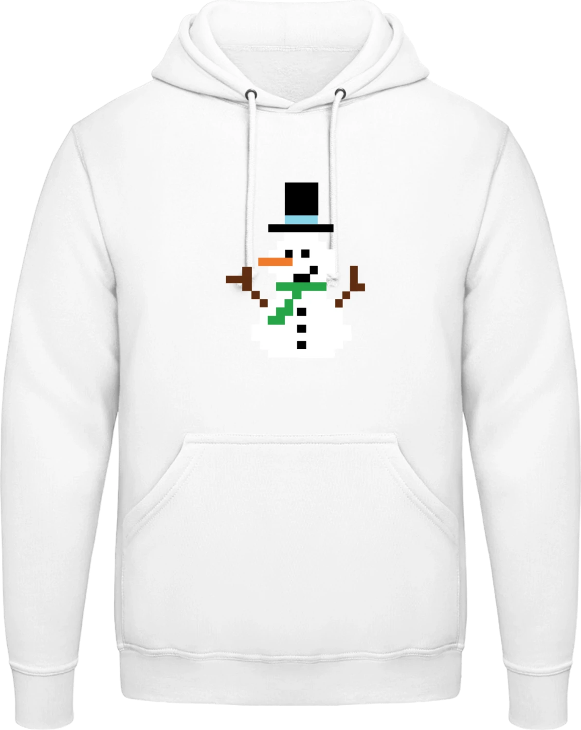 Pixel Snowman - Arctic white AWDis man hoodie - Front