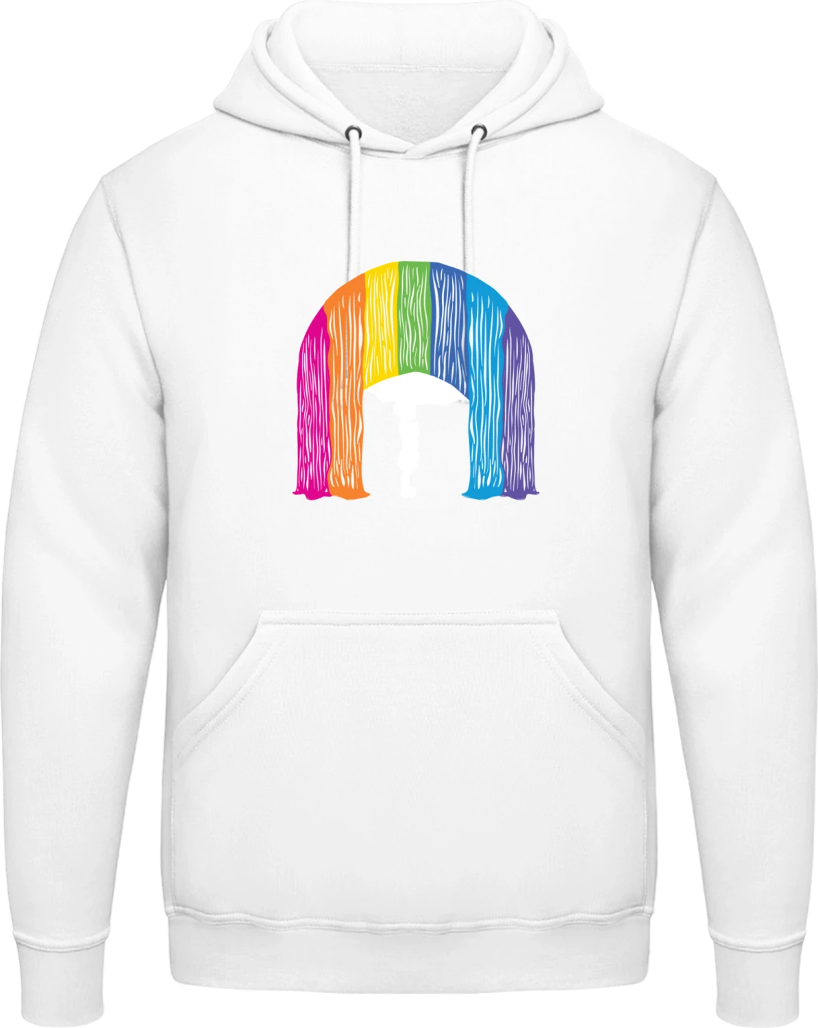 Girl In The Rain-bow - Arctic white AWDis man hoodie - Front