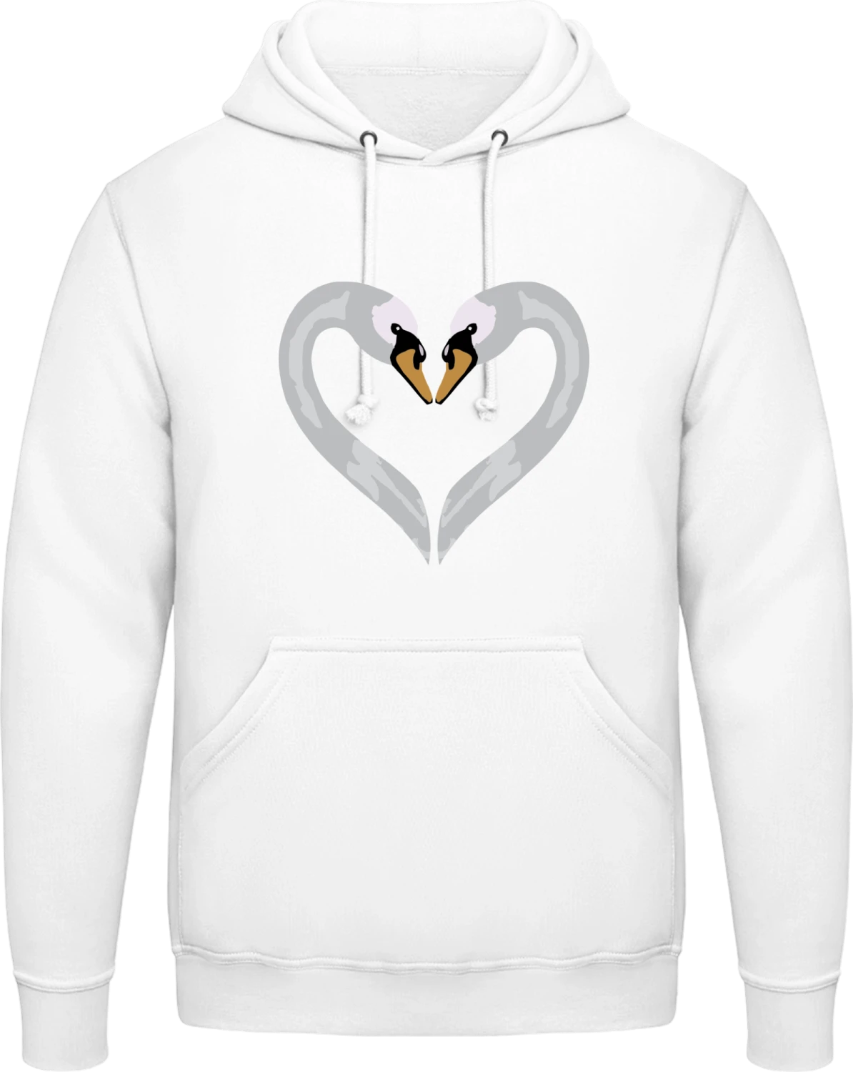 Swans In Love - Arctic white AWDis man hoodie - Front