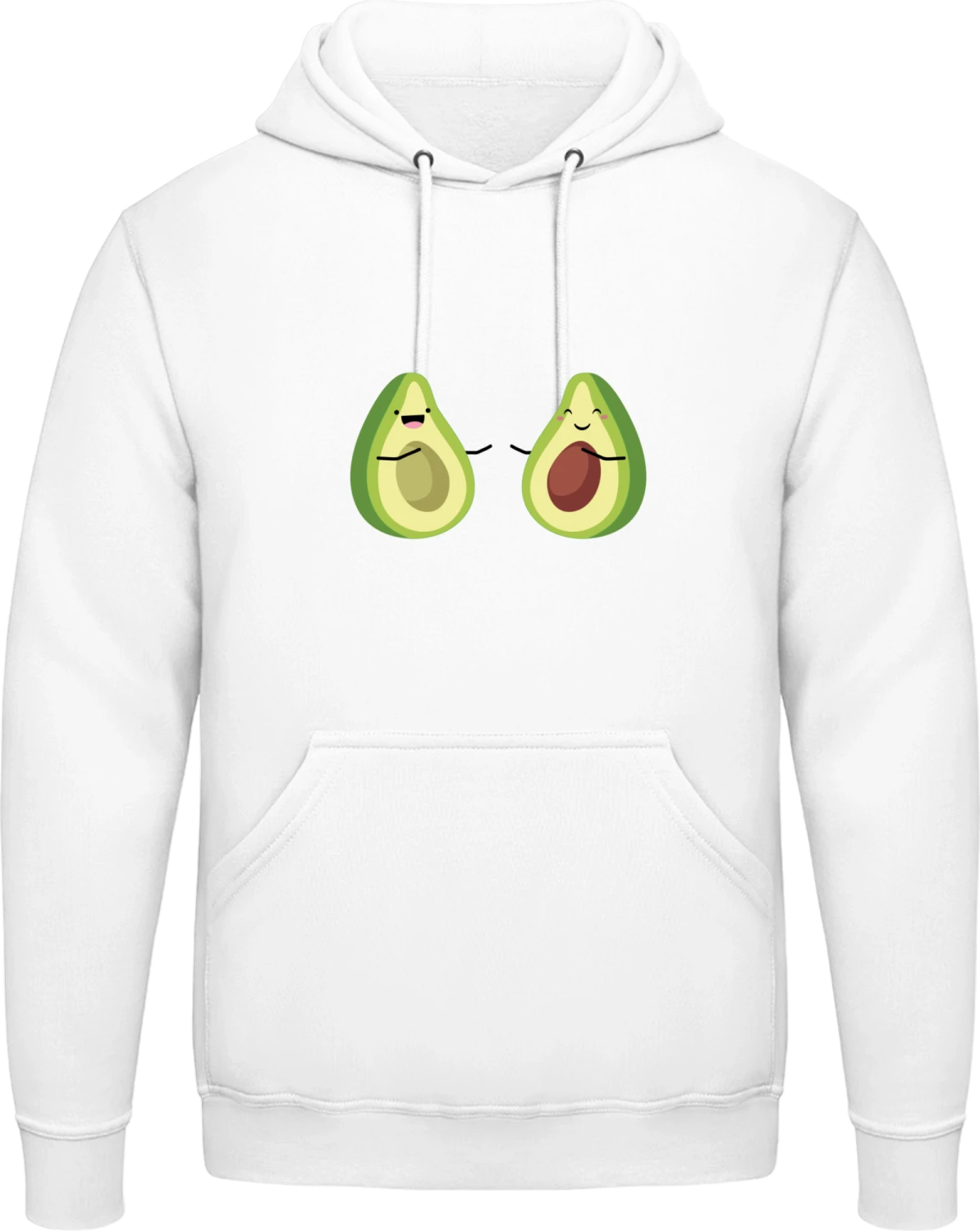 Avocado Love - Arctic white AWDis man hoodie - Front