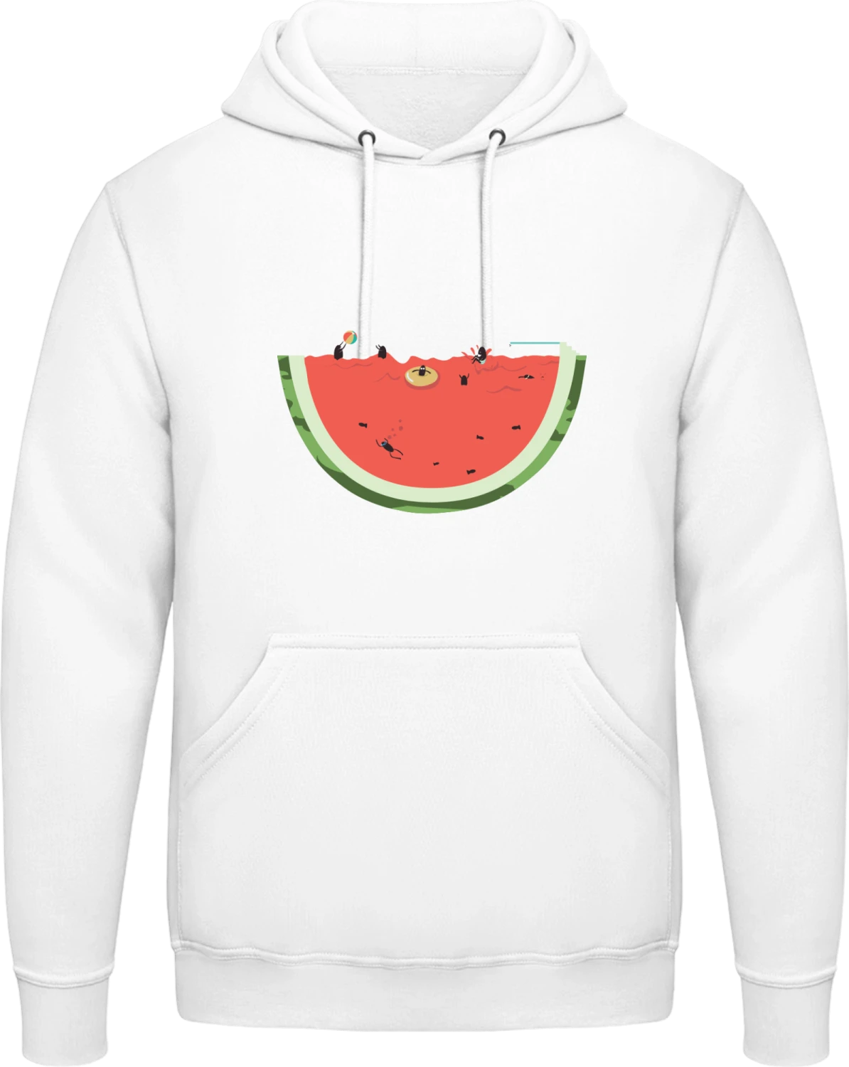 Watermelon Pool Party - Arctic white AWDis man hoodie - Front