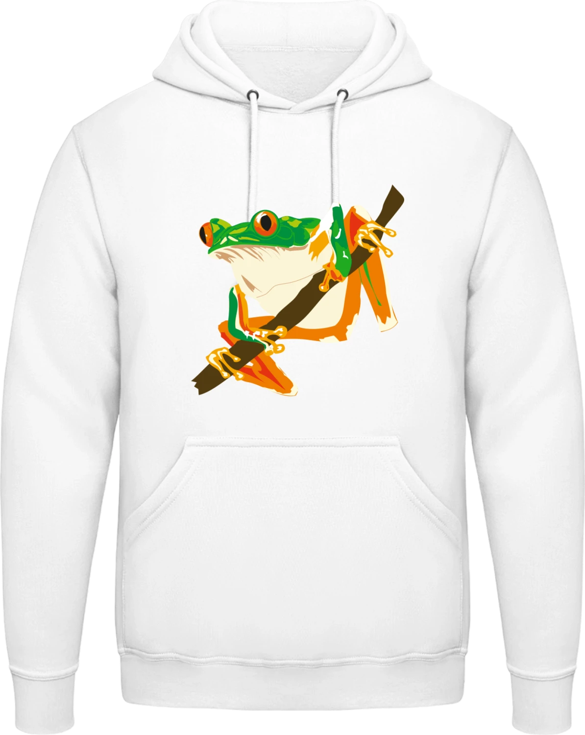 Red Eyed Tree Frog On The Tree - Arctic white AWDis man hoodie - Front