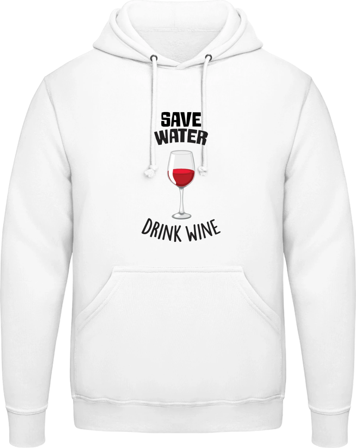 Save Water Drink Red Wine - Arctic white AWDis man hoodie - Front