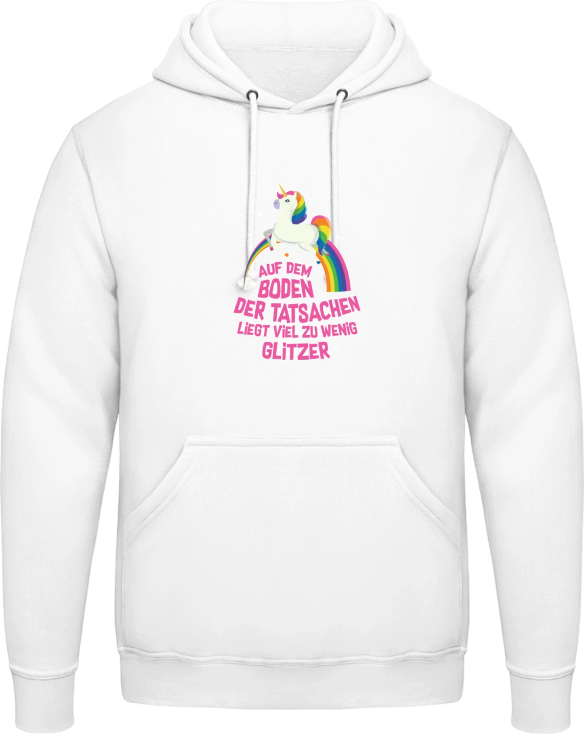 Auf dem Boden der Tatsachen liegt viel zu wenig Glitzer - Arctic white AWDis man hoodie - Front