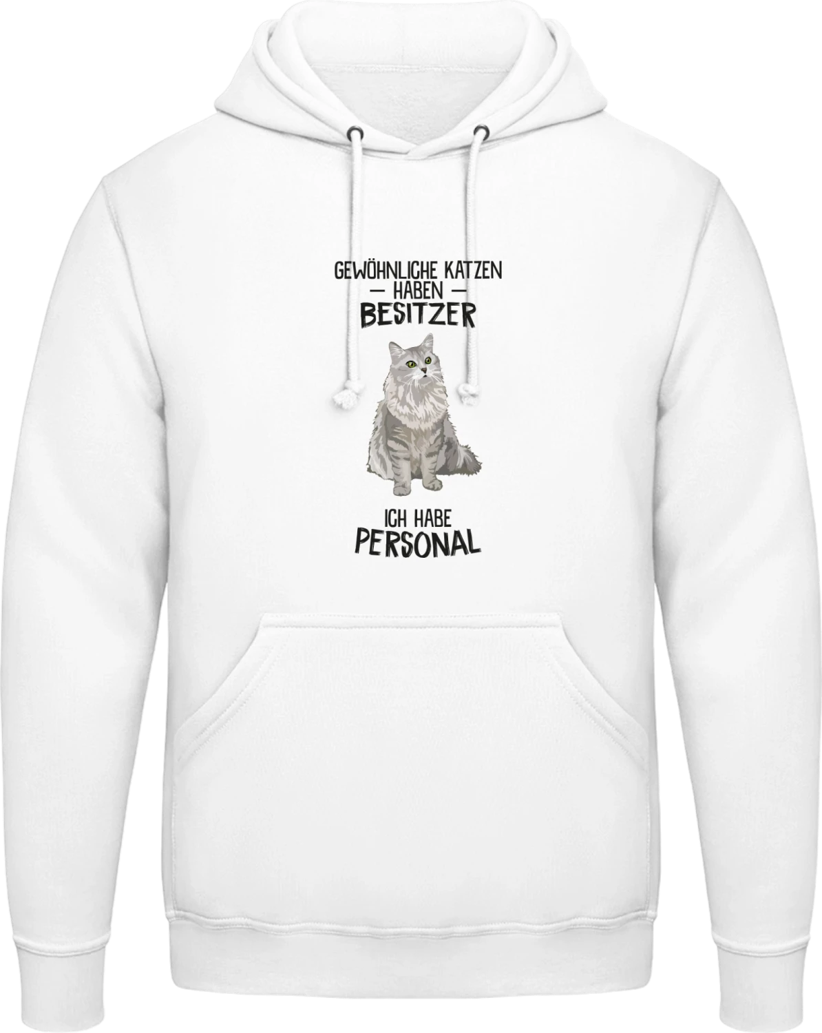 Gewöhnliche Katzen haben Besitzer - Arctic white AWDis man hoodie - Front