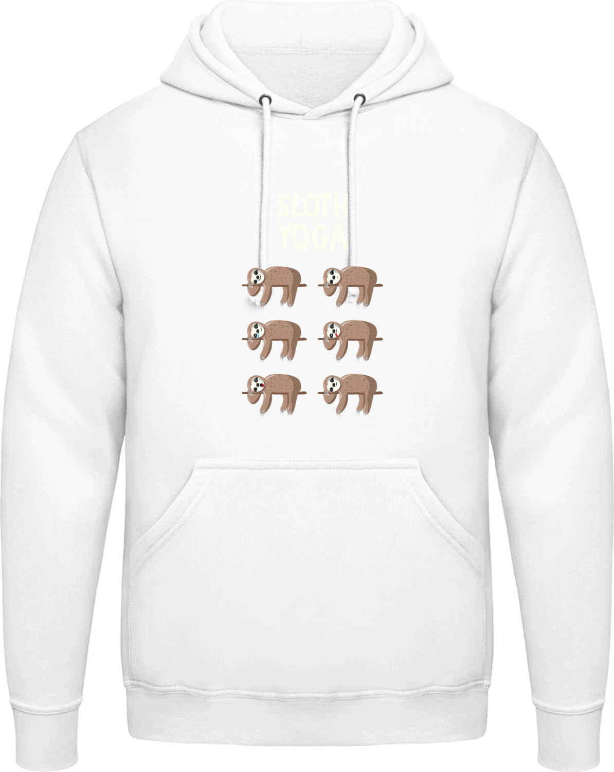 Sloth Yoga Moves - Arctic white AWDis man hoodie - Front