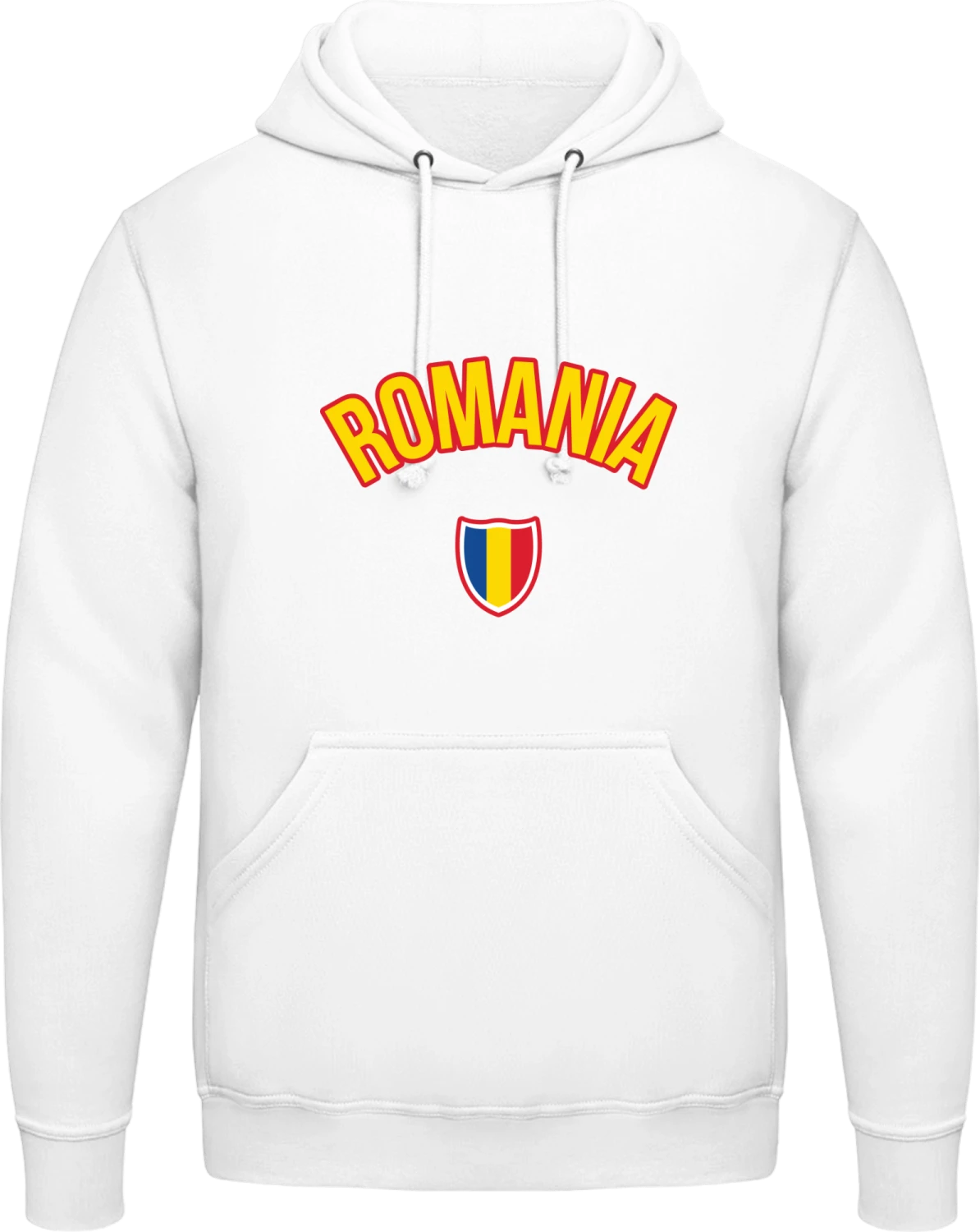 ROMANIA Fotbal Fan - Arctic white AWDis man hoodie - Front